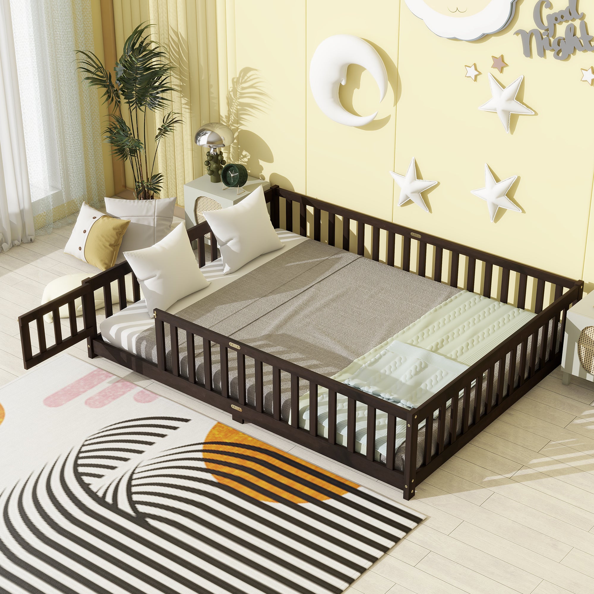 PAPROOS Full Floor Bed Frame