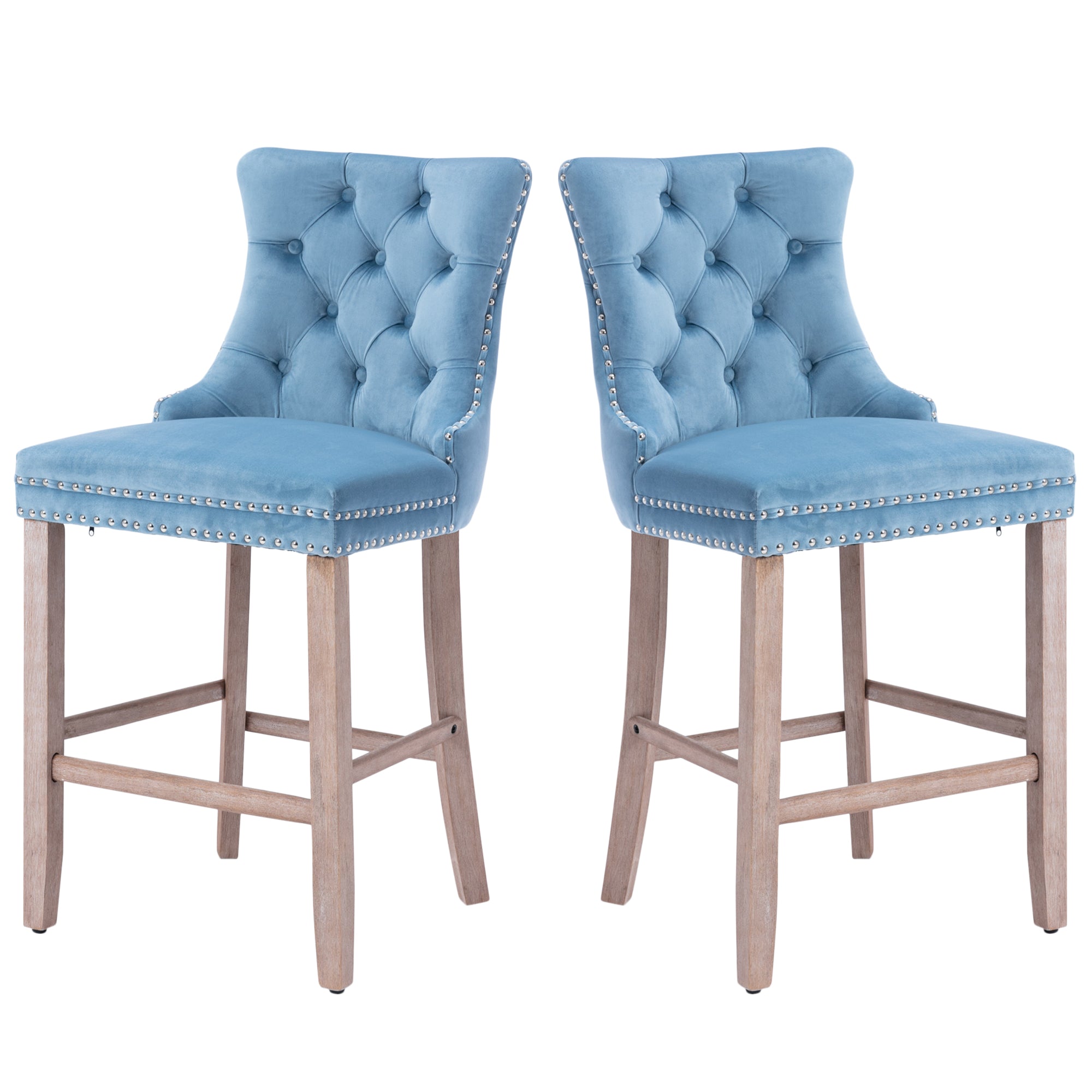 PAPROOS Upholstered Bar Stools Set of 2