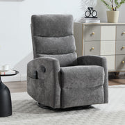 PAPROOS Recliner Chair with Massage and Heat, Fabric 360° Swivel Rocker Recliner, Rocking Chair for Nursery, Manual Recliner for Adults for Home Theater Living Room