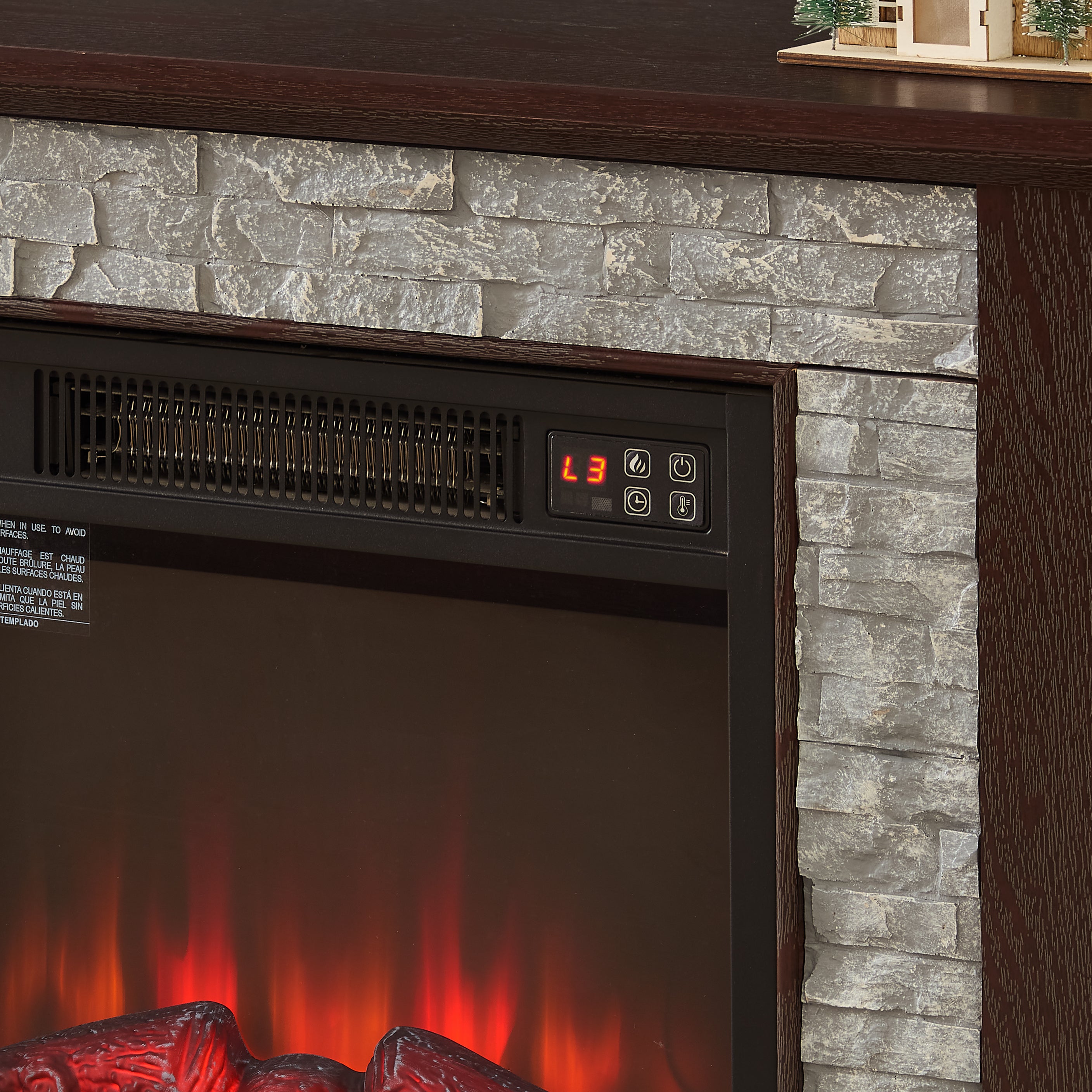 PAPROOS Farmhouse Fireplace TV Stand for TVs up to 65"