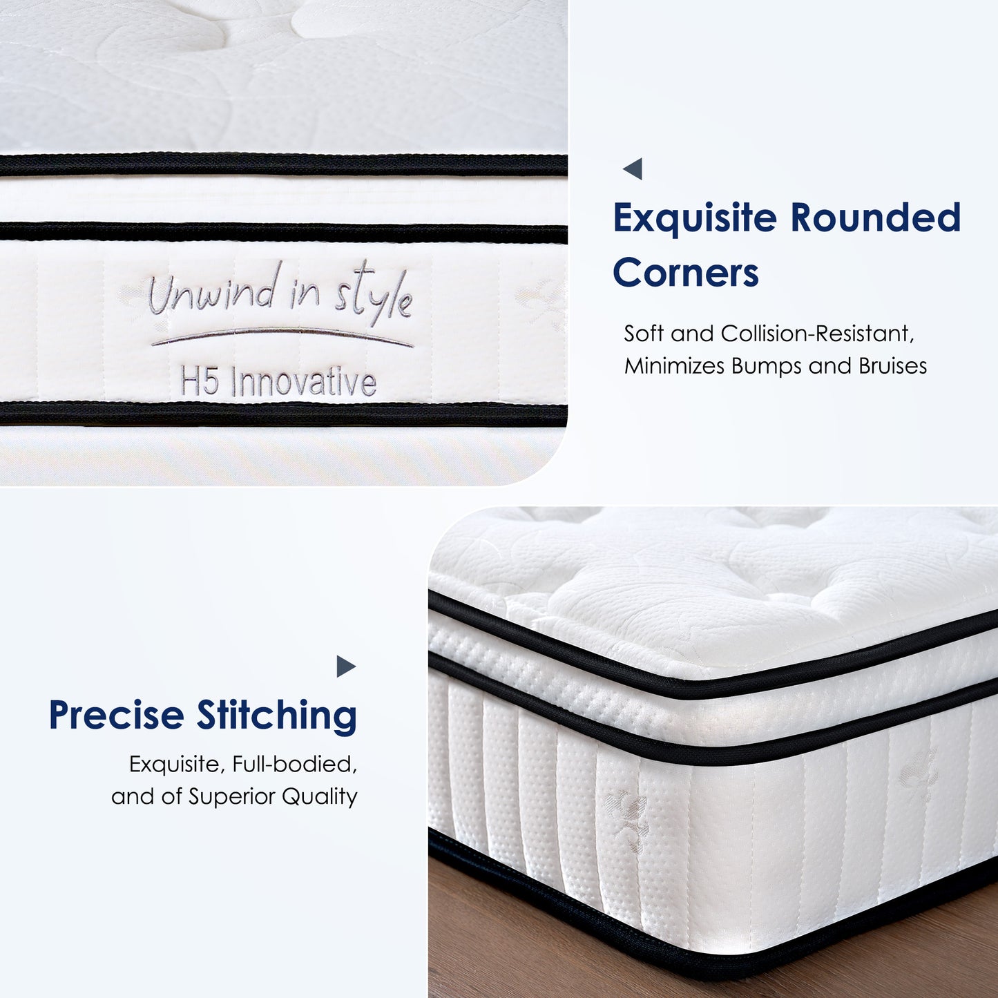 Twin Mattress, PAPROOS 10 Inch Hybrid Mattress in a Box, Individual Pocket Spring Mattress with Full Support, Cool Twin Size Mattress with Breathable Knitted Fabric, Medium Firm, CertiPUR-US, White