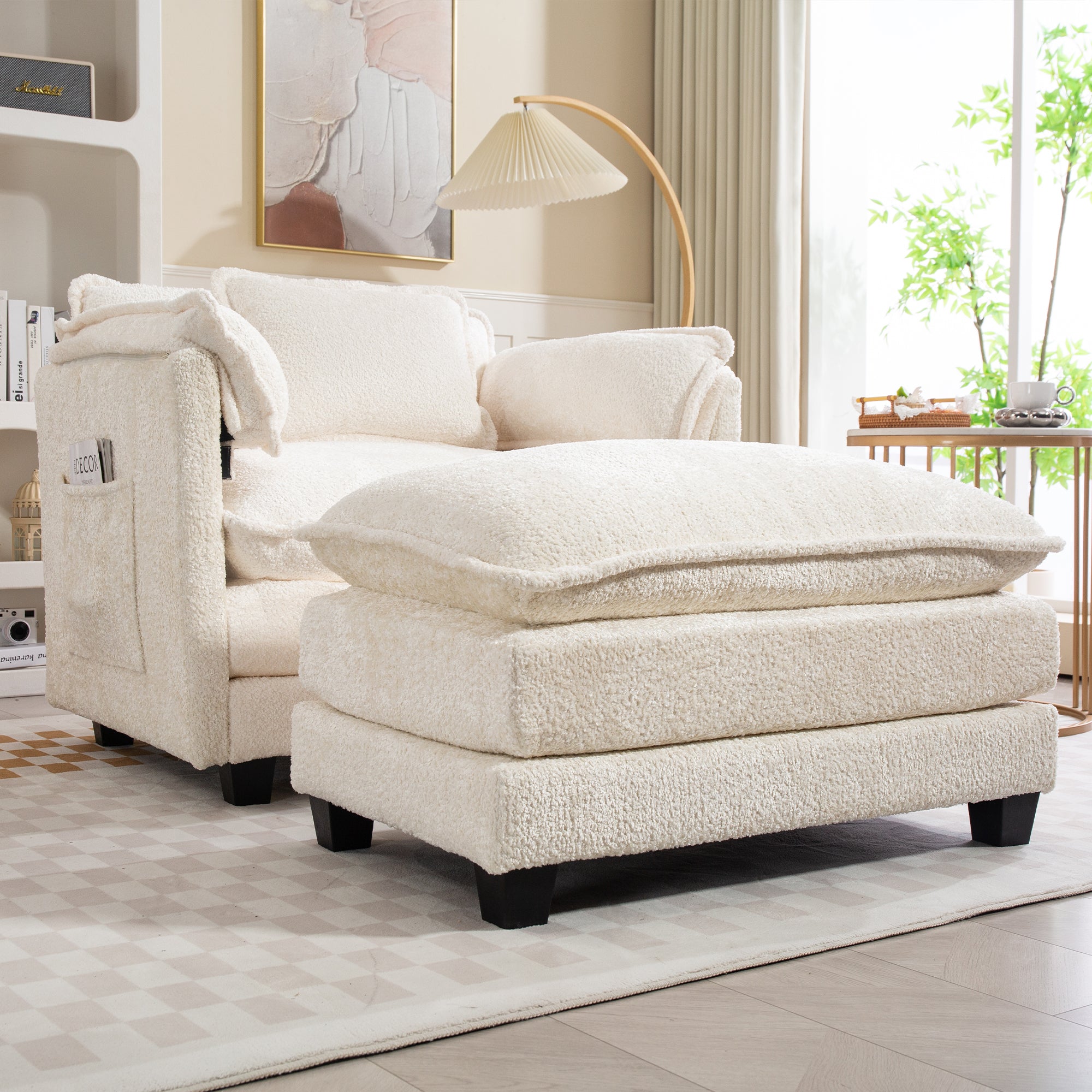 PAPROOS Chenille Upholstered Accent Chair