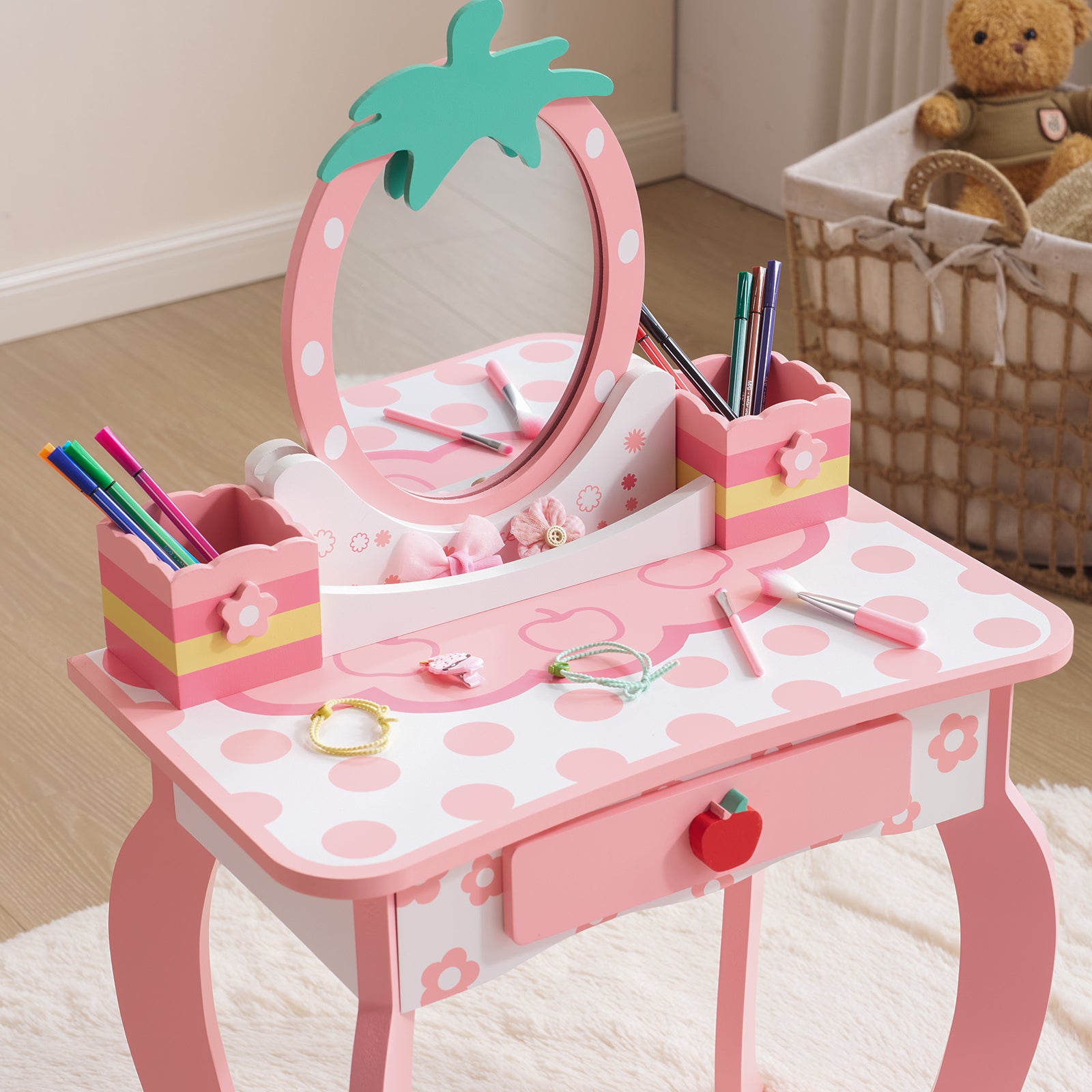 PAPROOS Kids Vanity Set with Mirror