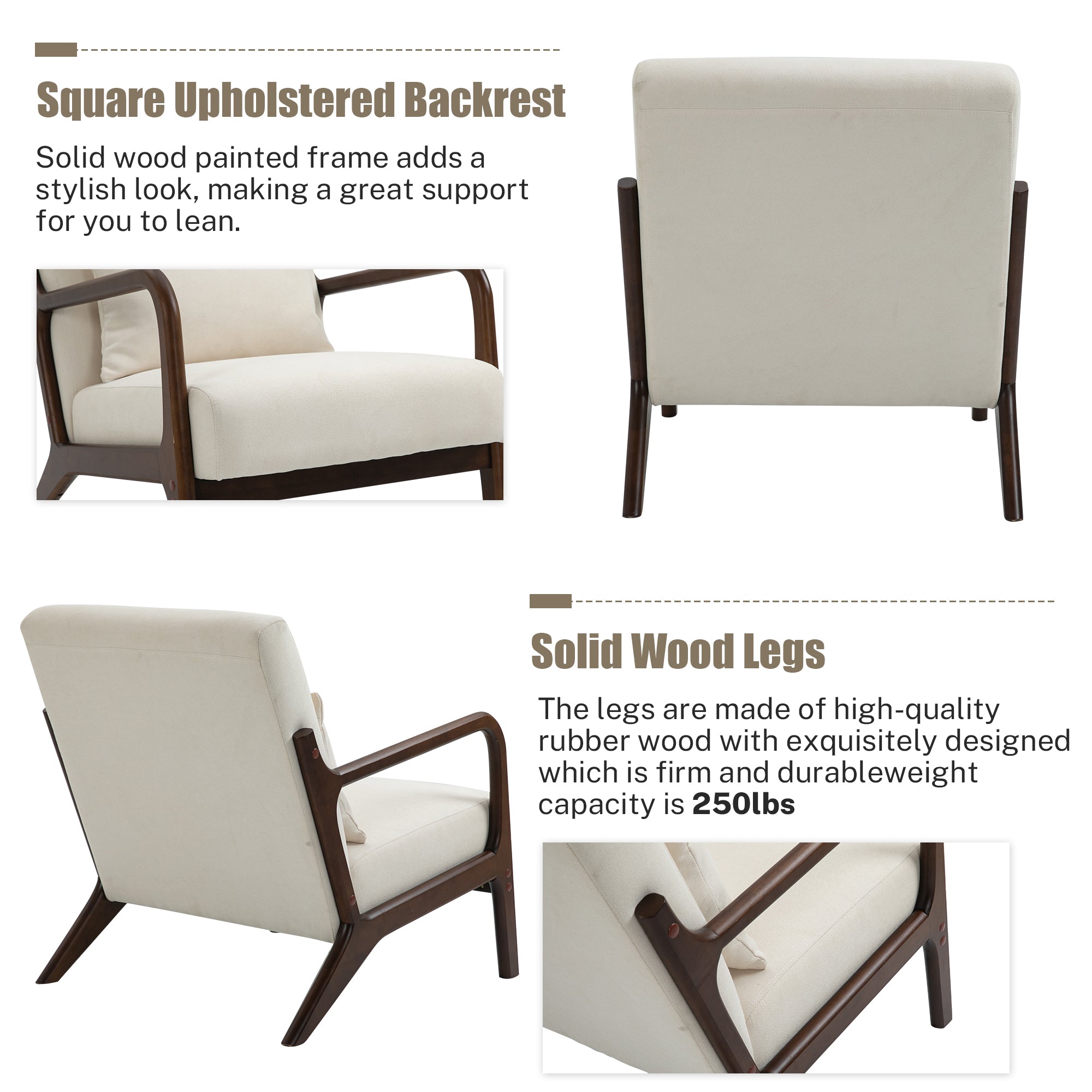 PAPROOS Mid-Century Modern Accent Chair