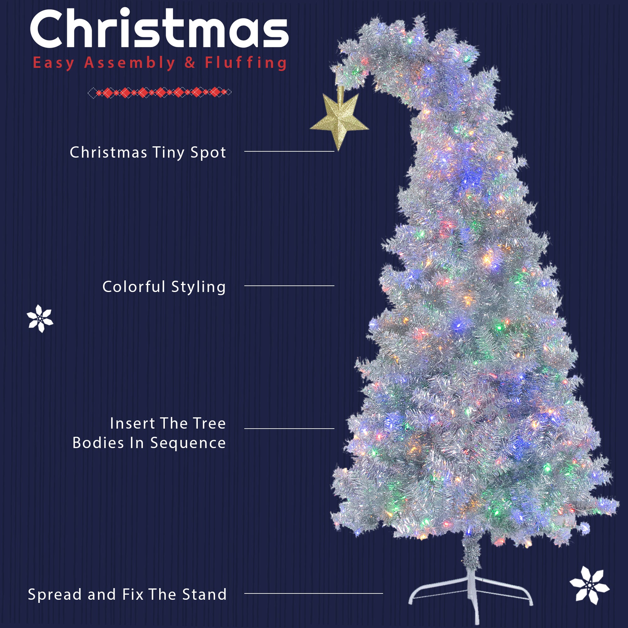 PAPROOS 6FT Prelit Christmas Tree