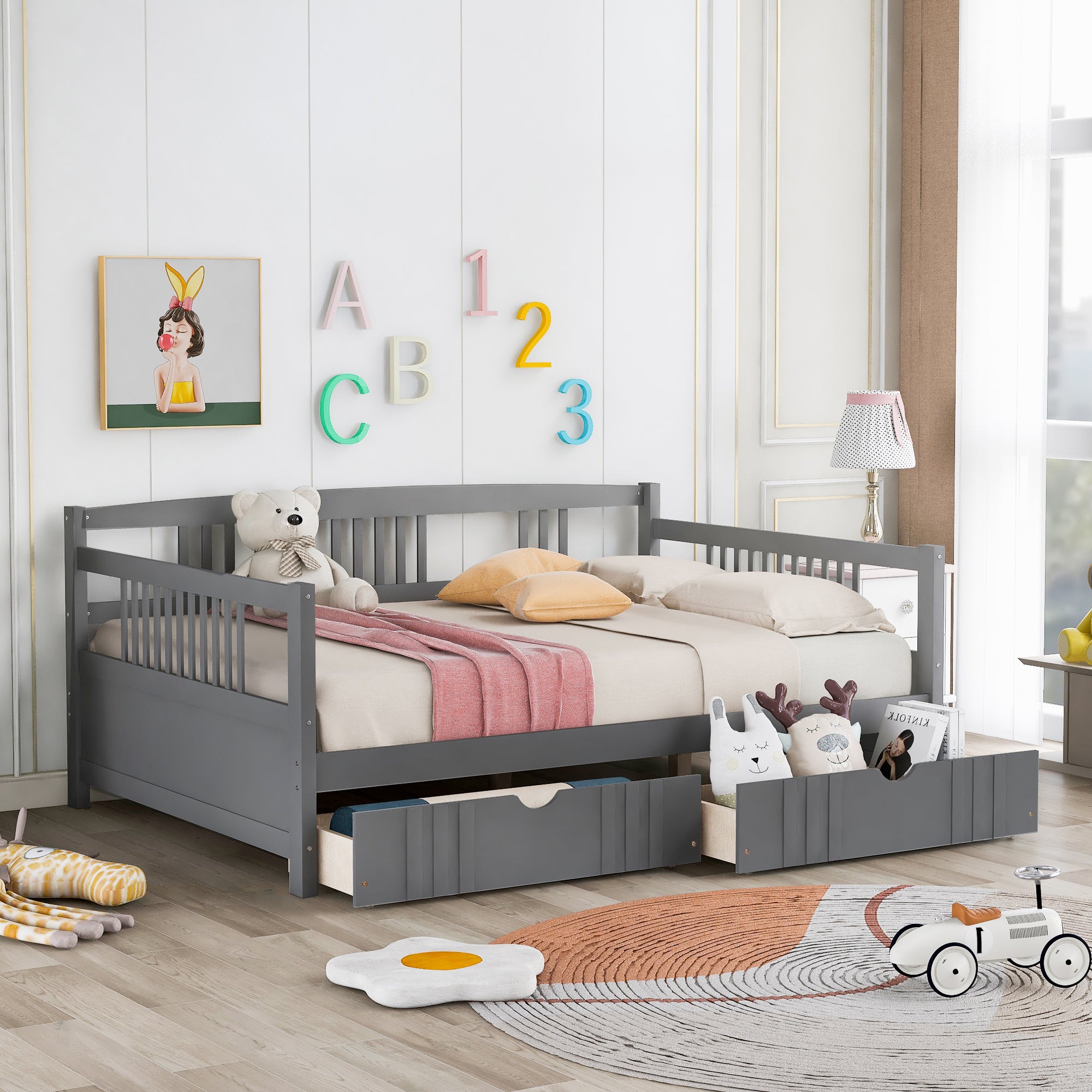 PAPROOS Full Bed with Trundle Included