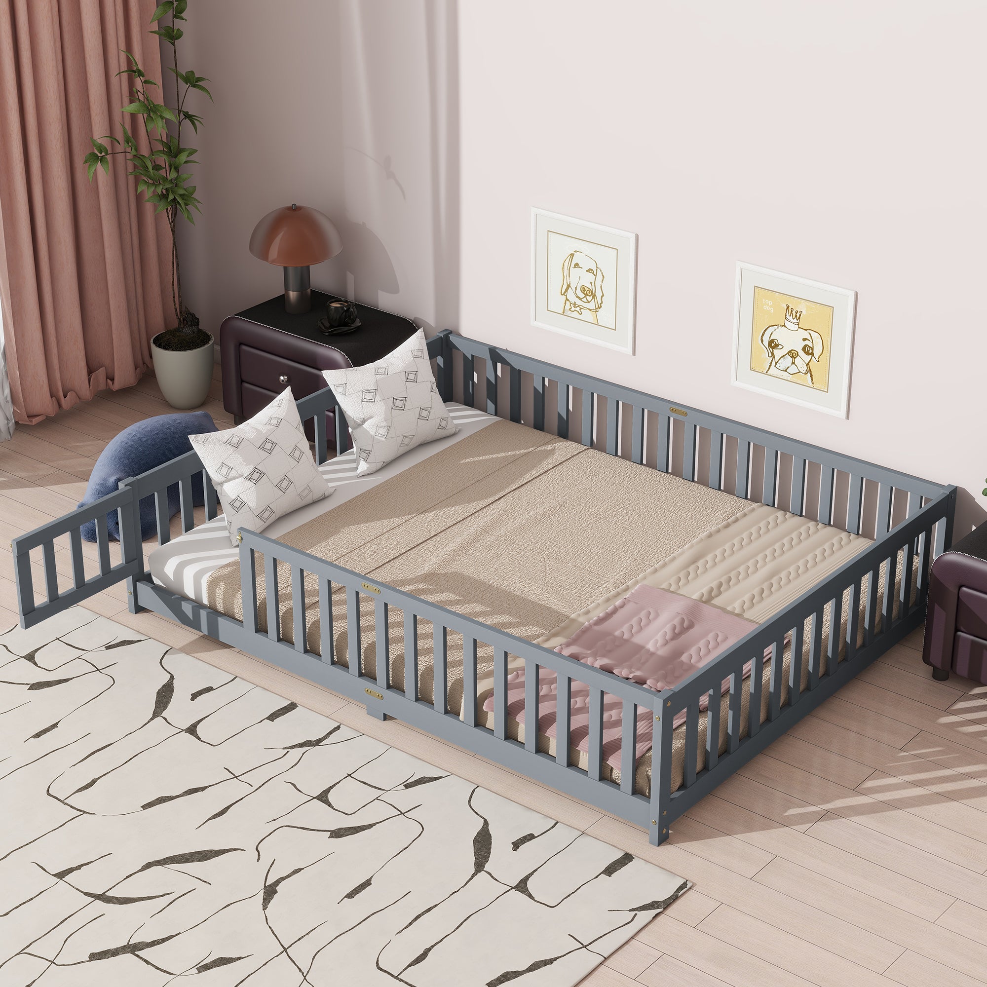 PAPROOS Full Floor Bed Frame