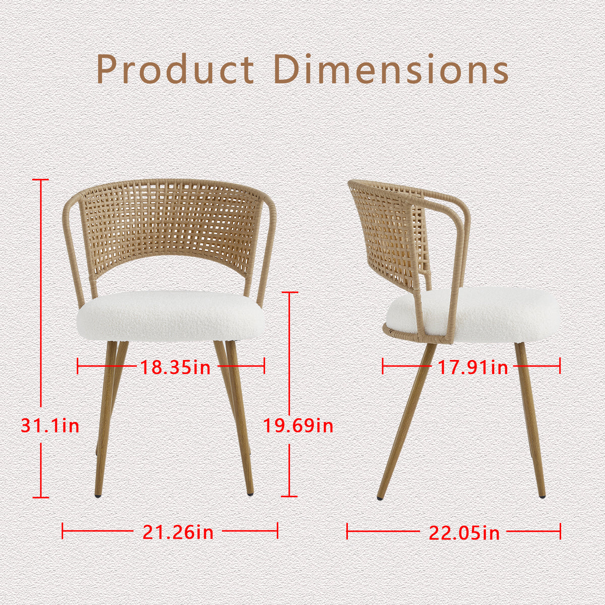 PAPROOS Dining Chairs Set of 2