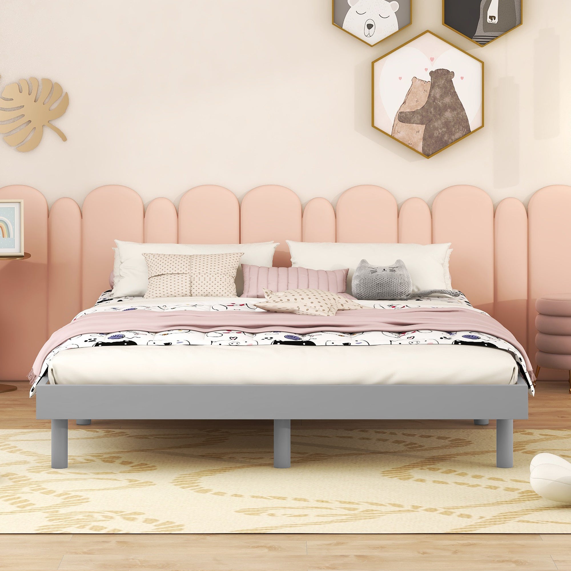 PAPROOS Wood Platform Bed Frame