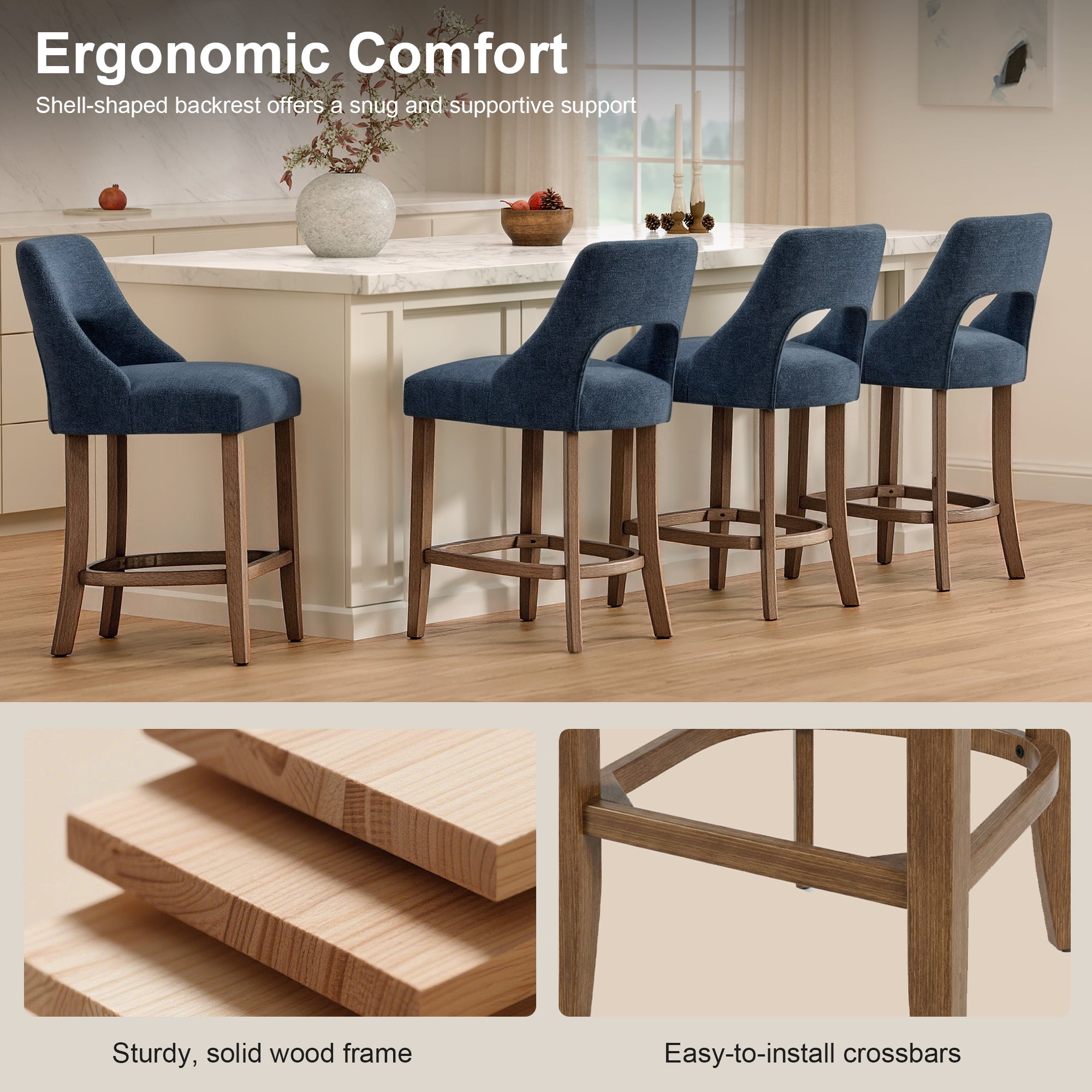 PAPROOS Bar Stools Set of 2