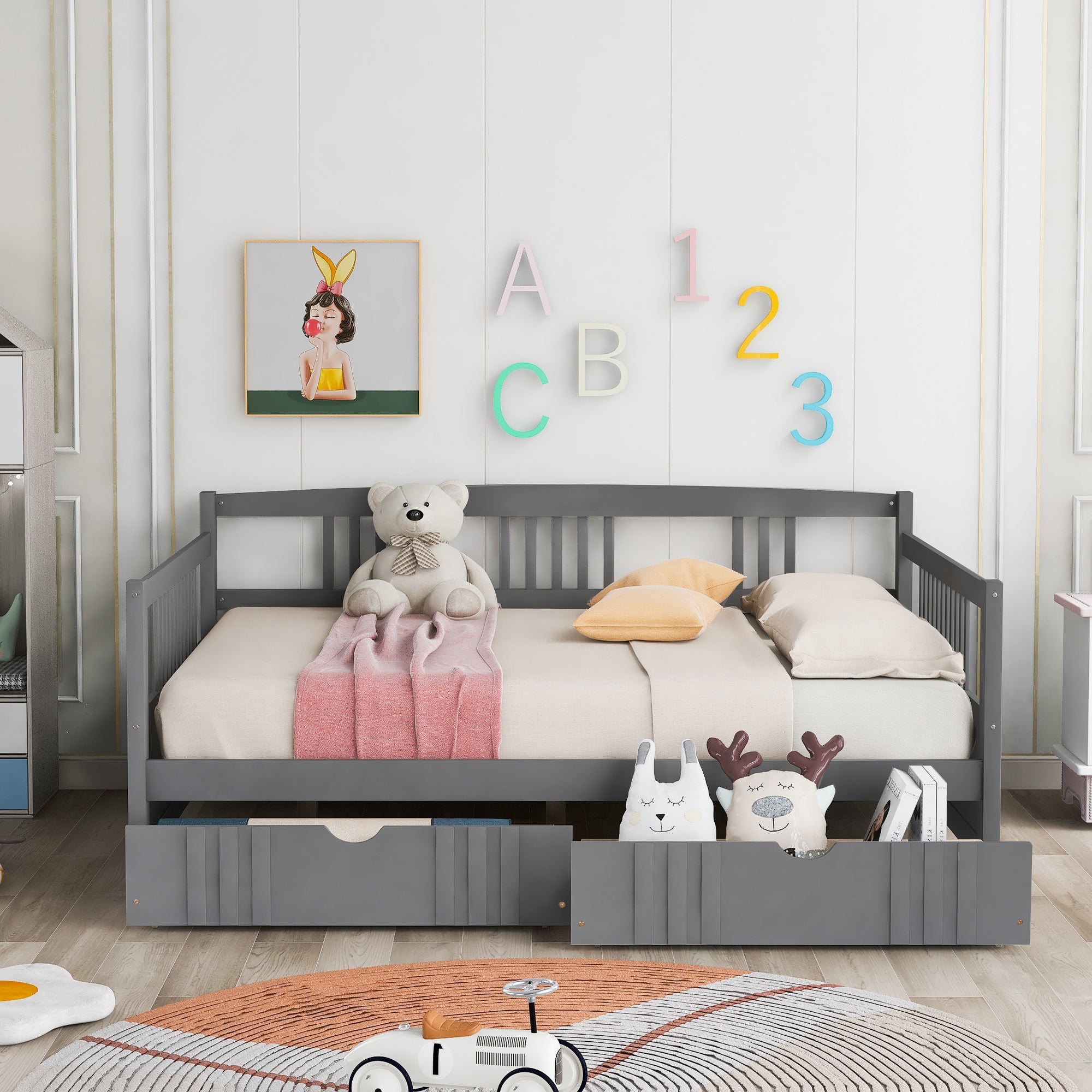 PAPROOS Full Bed with Trundle Included