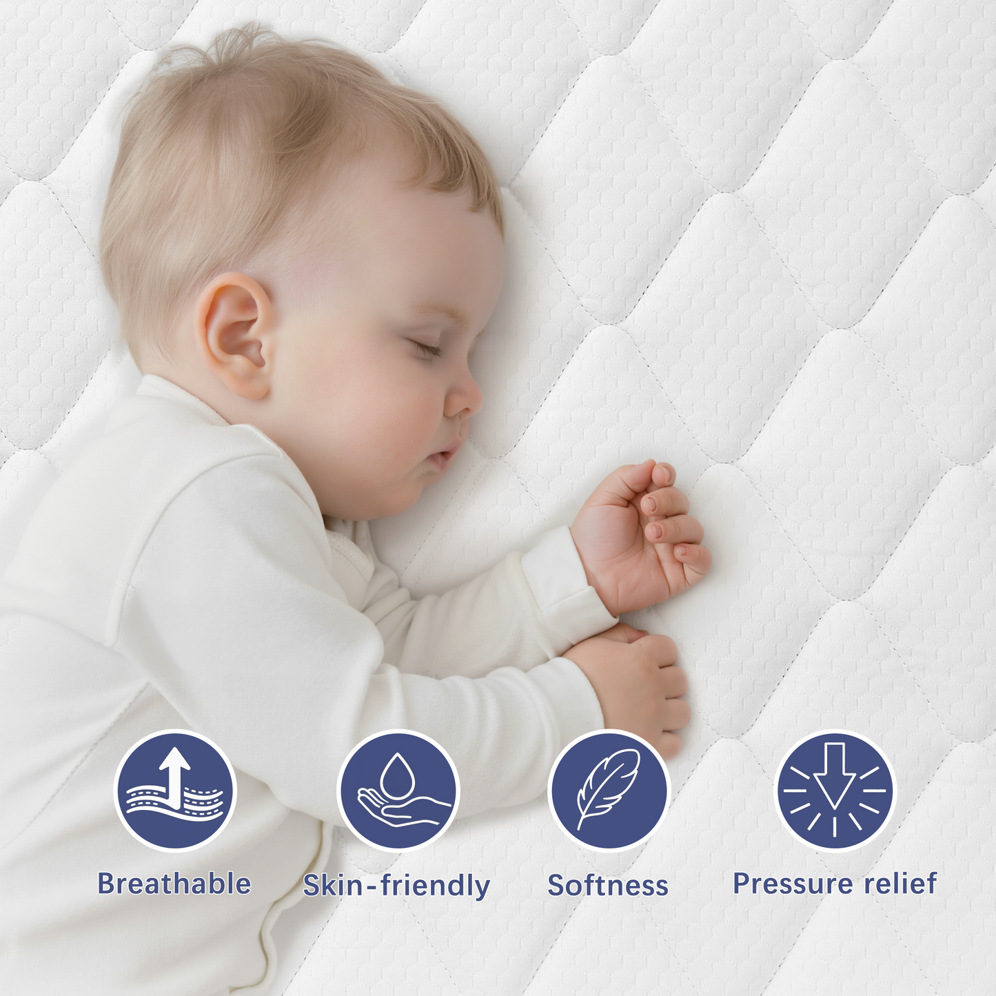 Twin Mattress, PAPROOS 12" Memory Foam Hybrid Mattress in a Box, Cool Individual Pocket Spring Mattress with Breathable Knitted Fabric Cover, Twin Size Medium Firm Mattress, CertiPUR-US, White/Blue