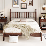 PAPROOS Queen Bed Frame with Spindle Headboard