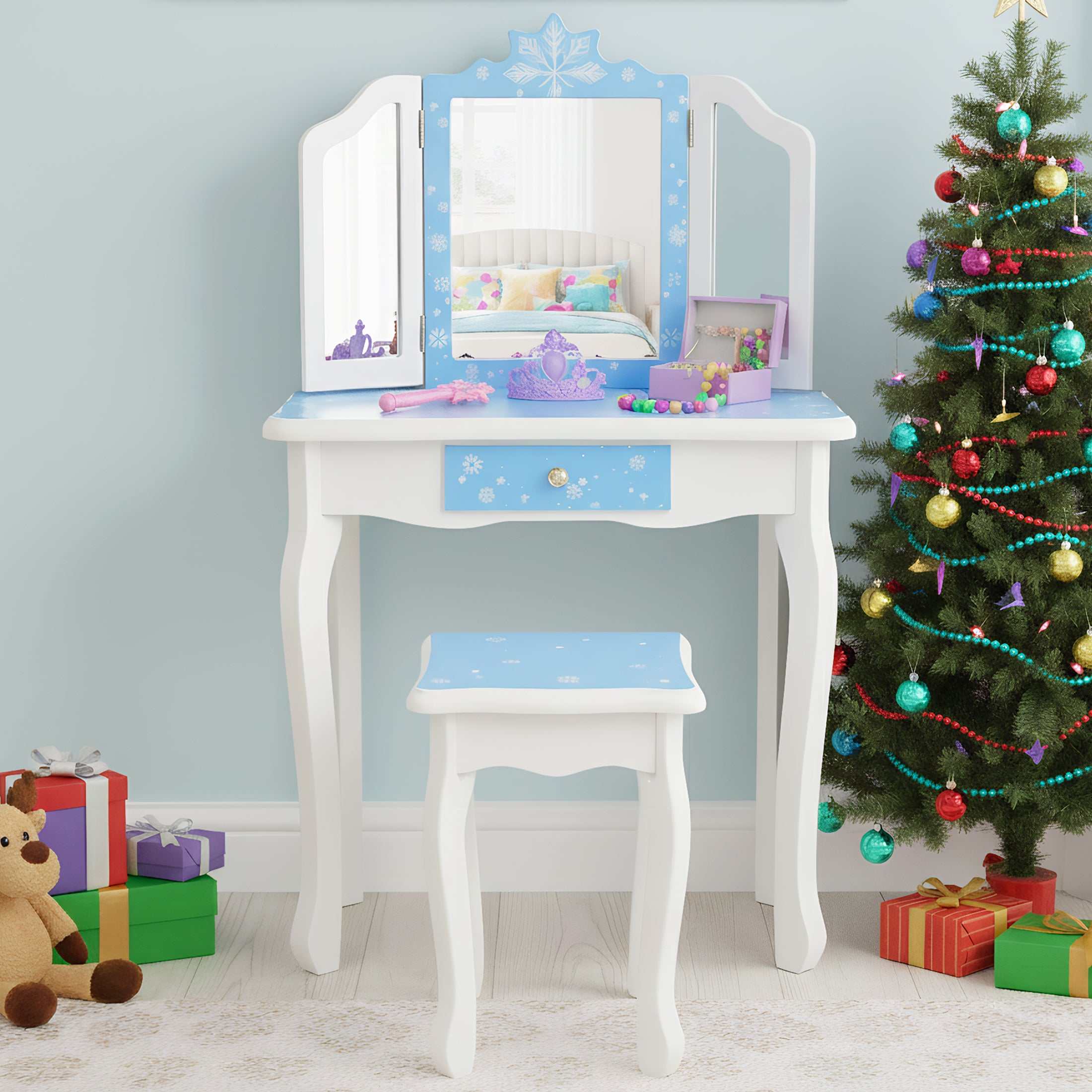 PAPROOS Kids Vanity with Mirrors