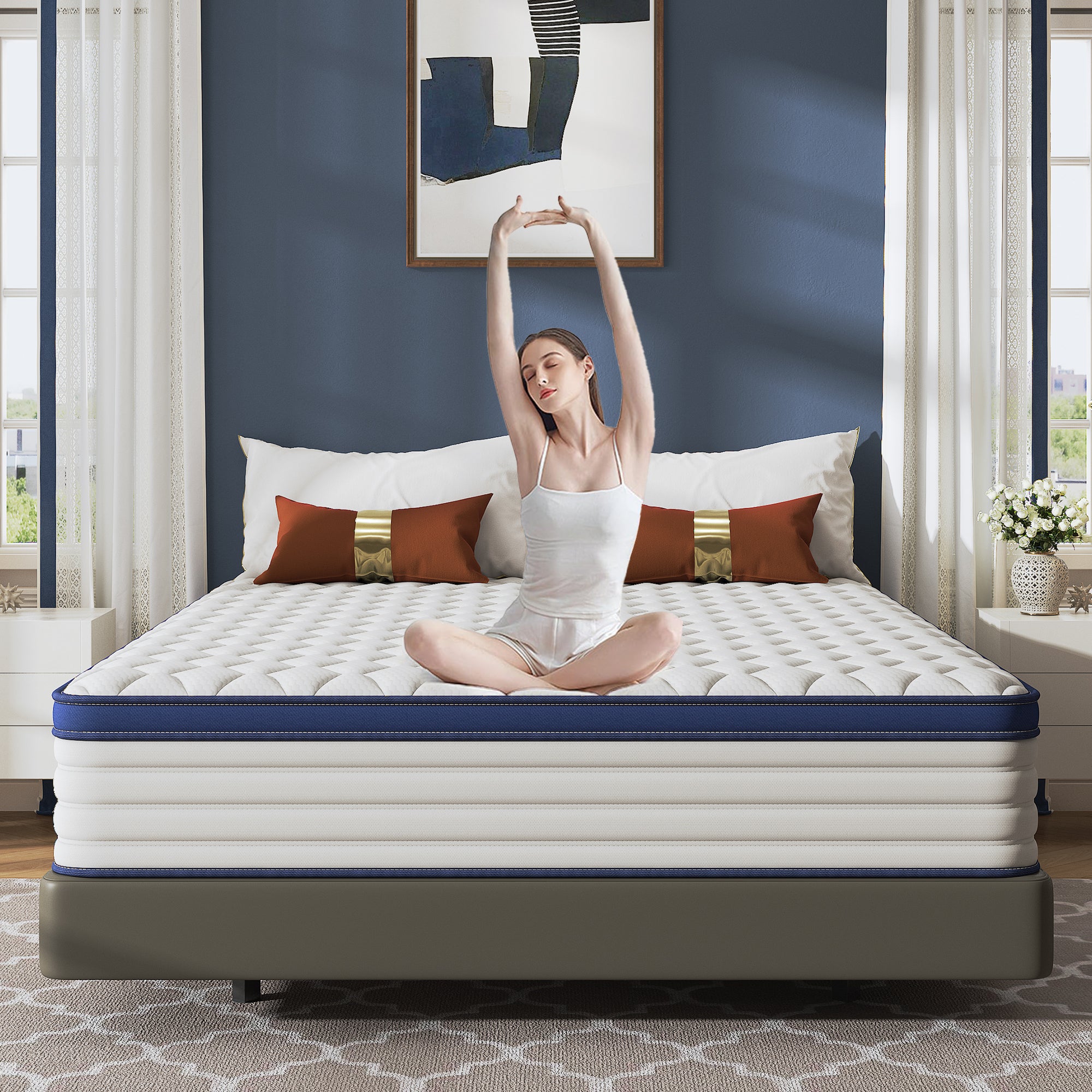 Paproos King Mattress, 12-inch Hybrid Mattress