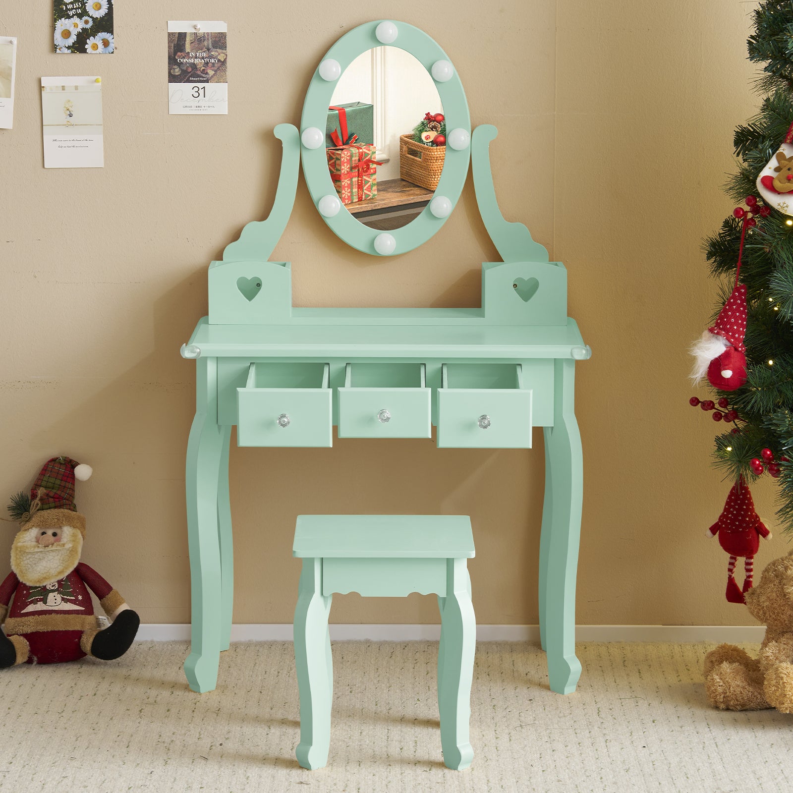PAPROOS Kids Vanity Set with Mirror