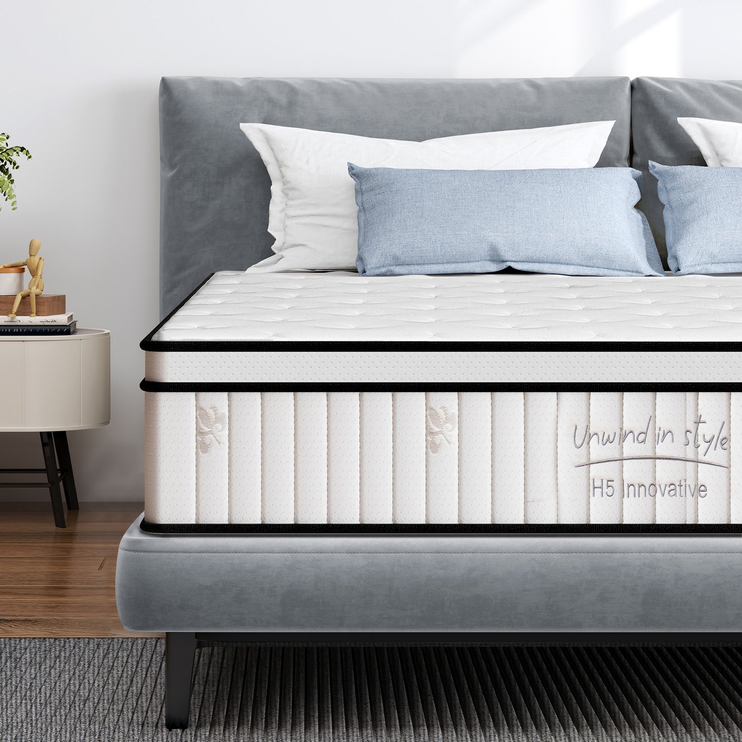 Twin Mattress, PAPROOS 10 Inch Hybrid Mattress in a Box, Individual Pocket Spring Mattress with Full Support, Cool Twin Size Mattress with Breathable Knitted Fabric, Medium Firm, CertiPUR-US, White