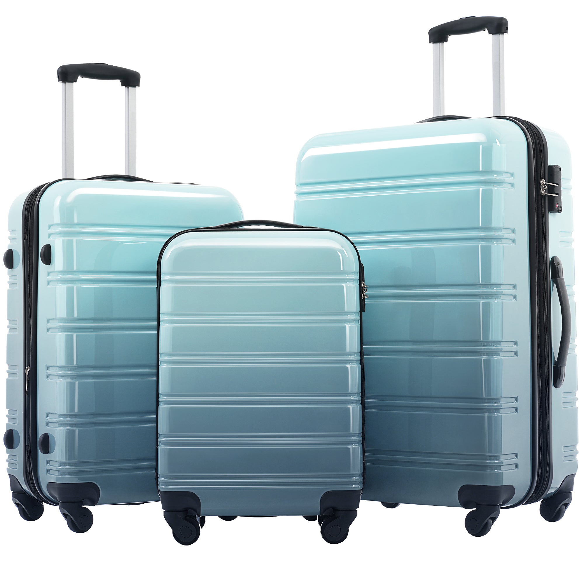 PAPROOS 3-Piece Luggage Set (20"/24"/28"), Hardshell Lightweight Suitcase with TSA-Lock and Spinner Wheels, Expandable Travel Luggage for School, Travel