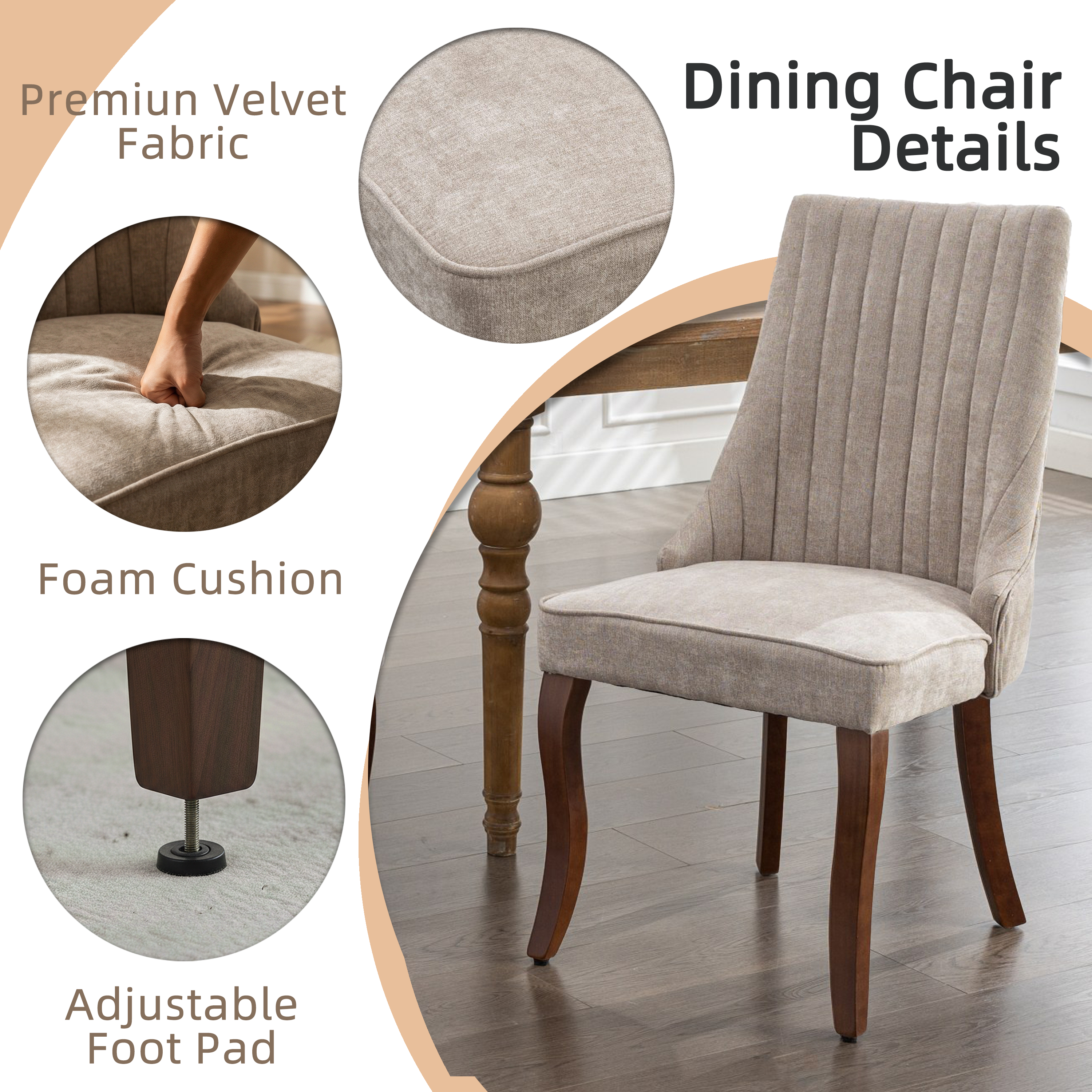 PAPROOS Dining Chairs Set of 4