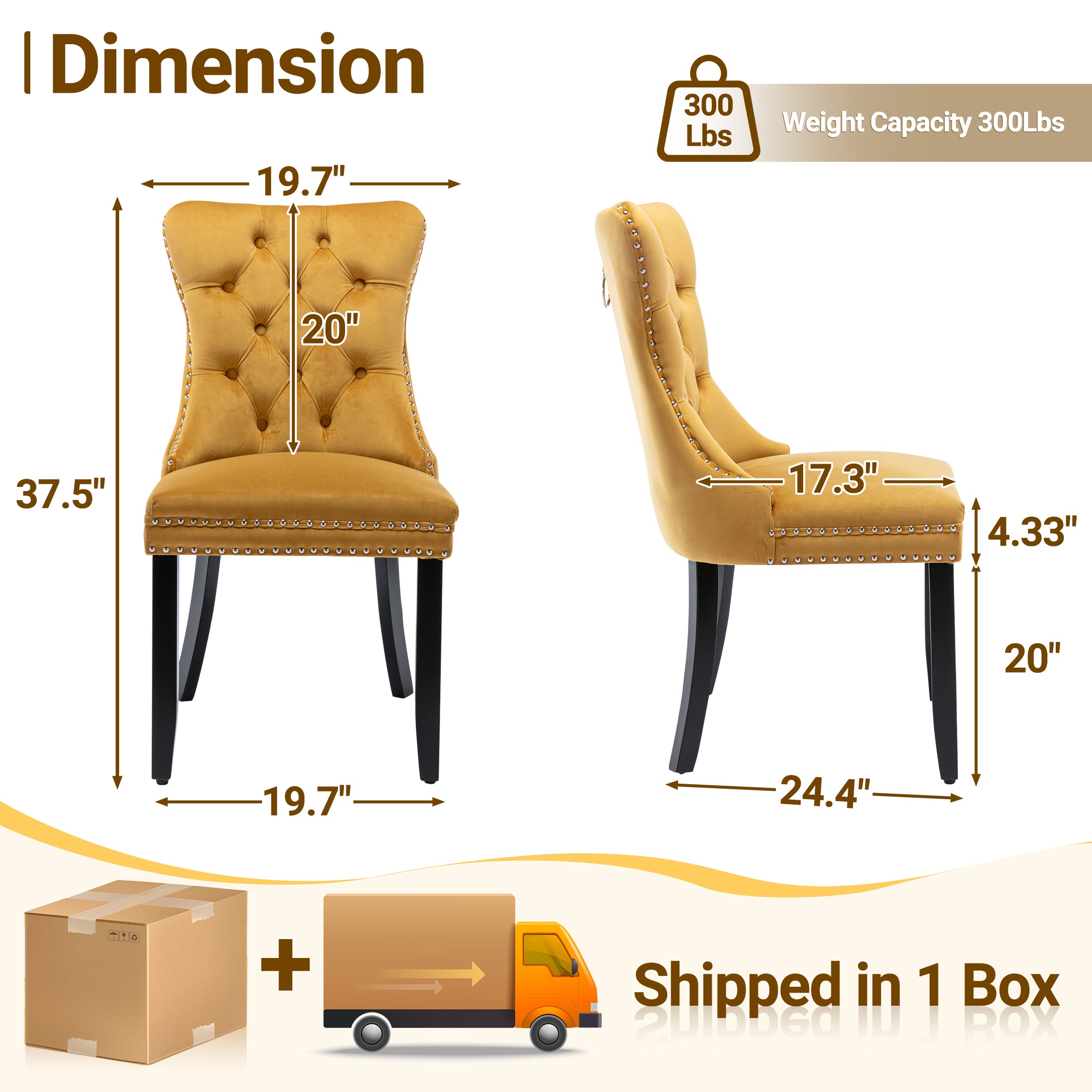 PAPROOS Dining Chairs Set of 2