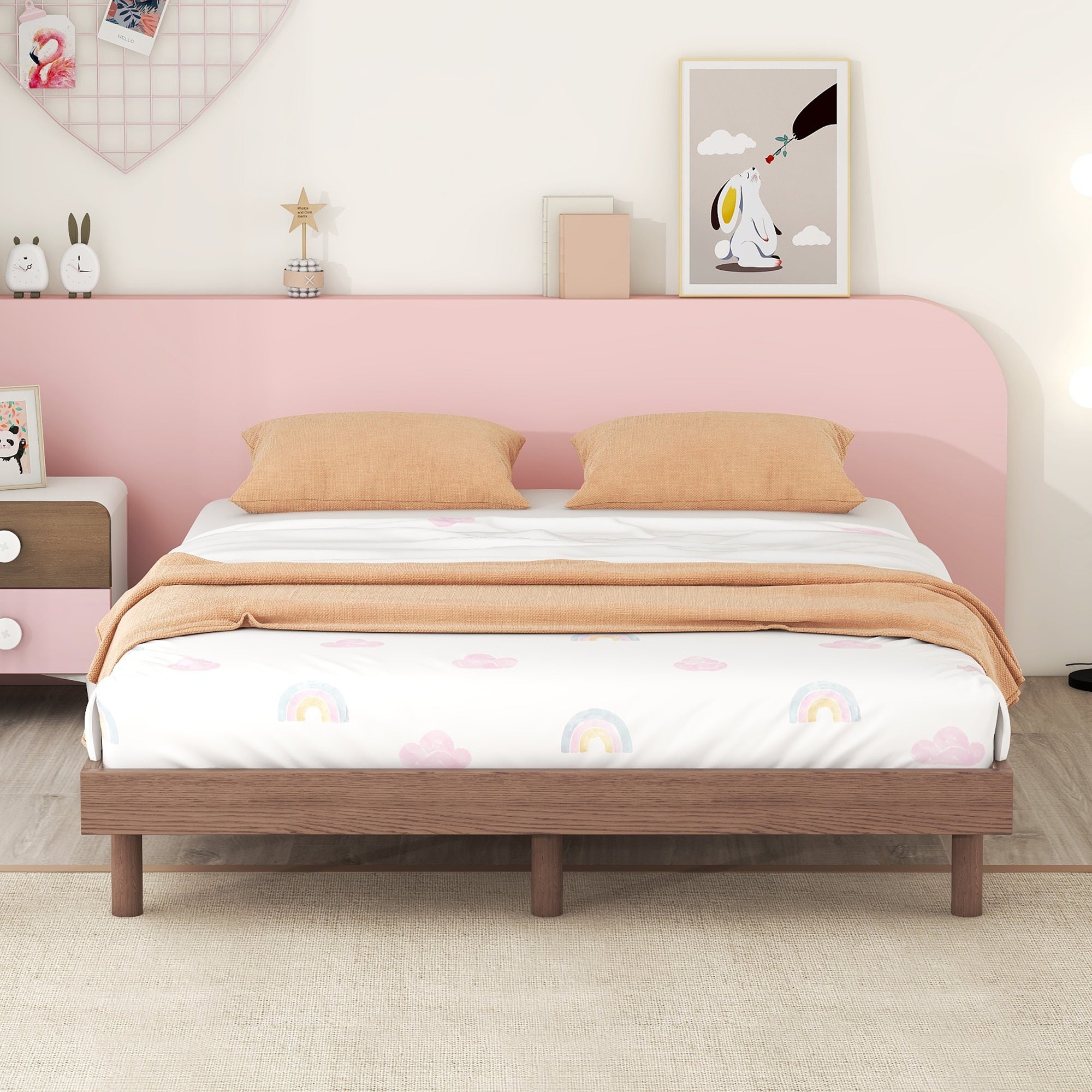 PAPROOS Wood Platform Bed Frame