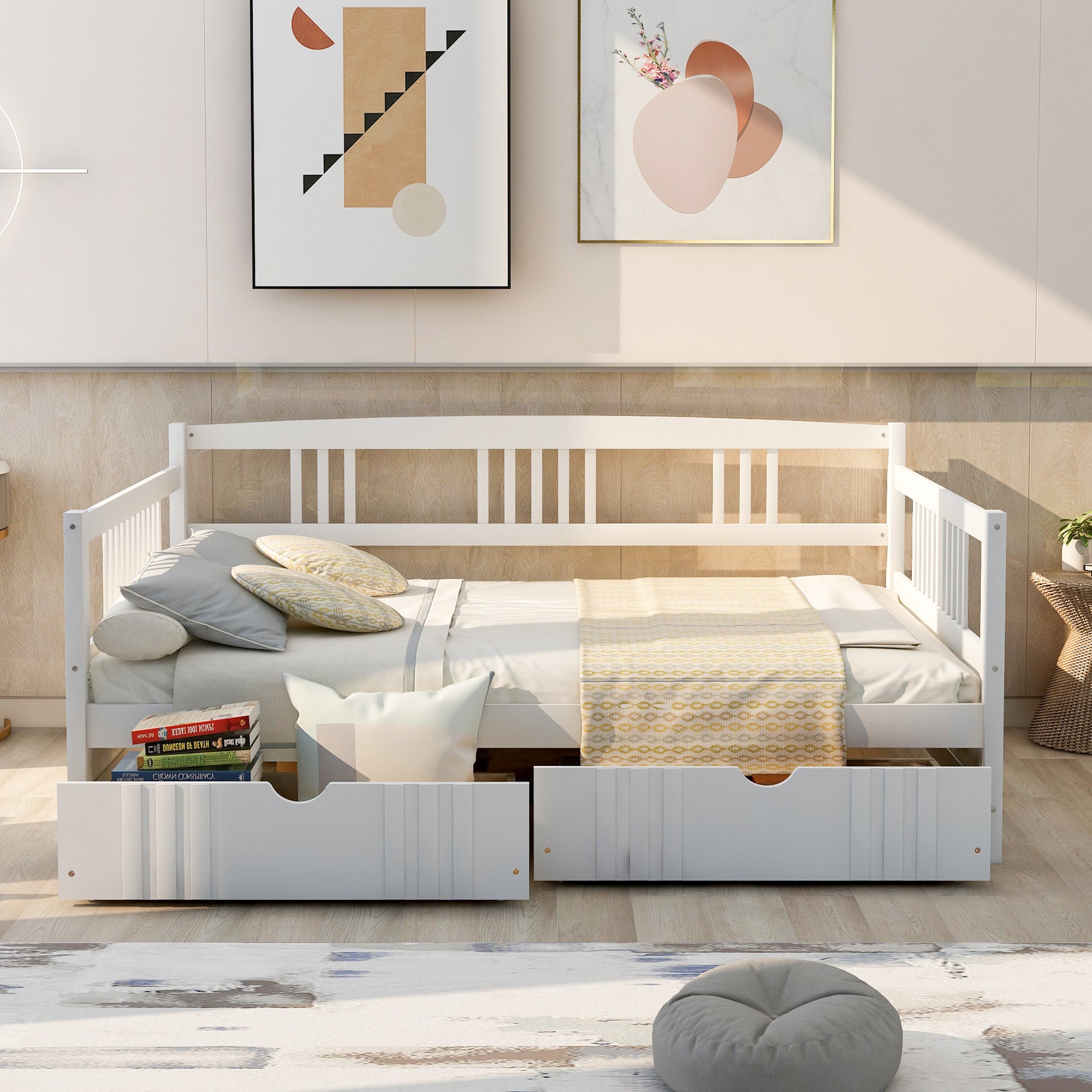 PAPROOS Full Bed with Trundle Included