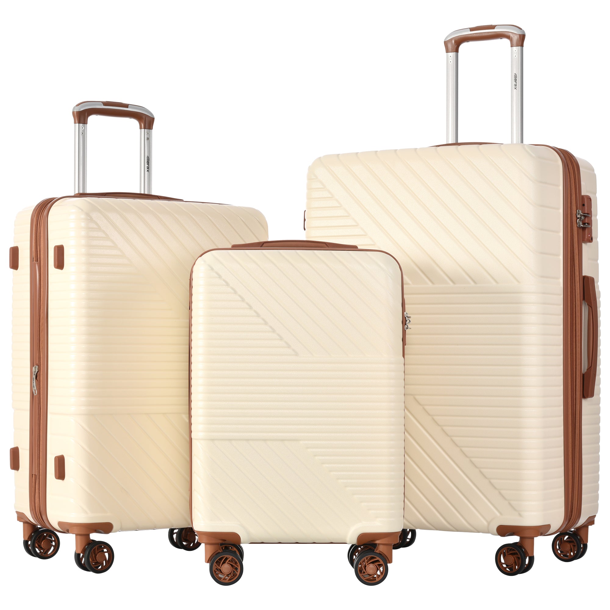 PAPROOS Carry on Luggage Set, 3 Piece 20" 24" 28" Hardshell Suitcase Set
