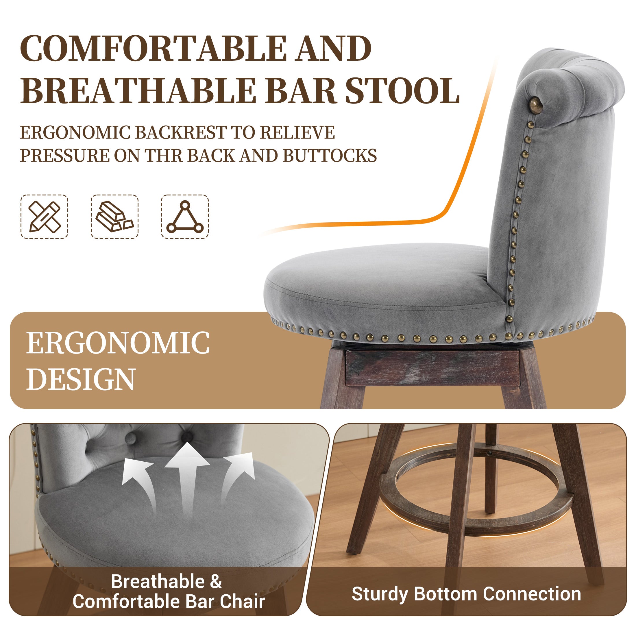 PAPROOS Counter Height Bar Stools