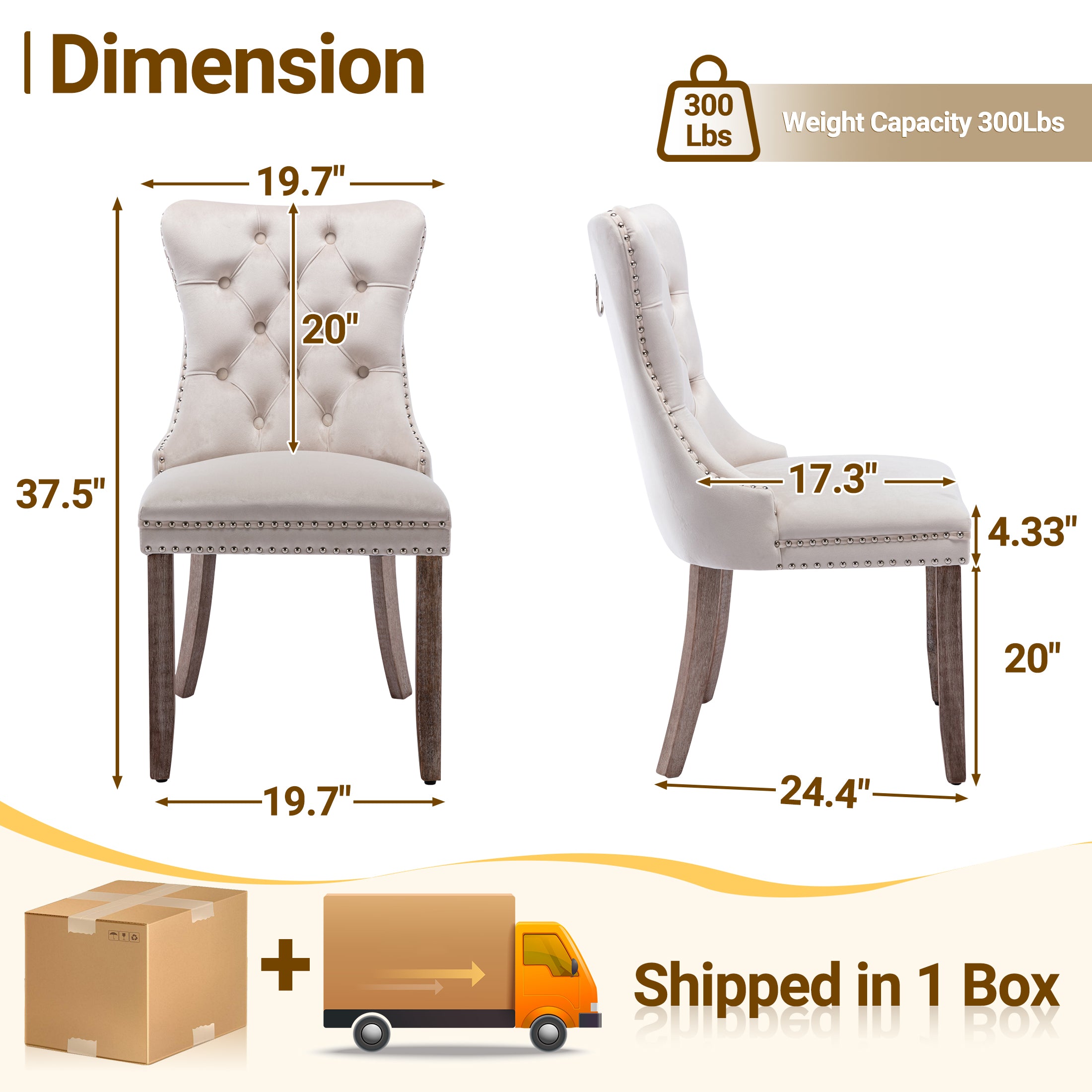 PAPROOS Dining Chairs Set of 2