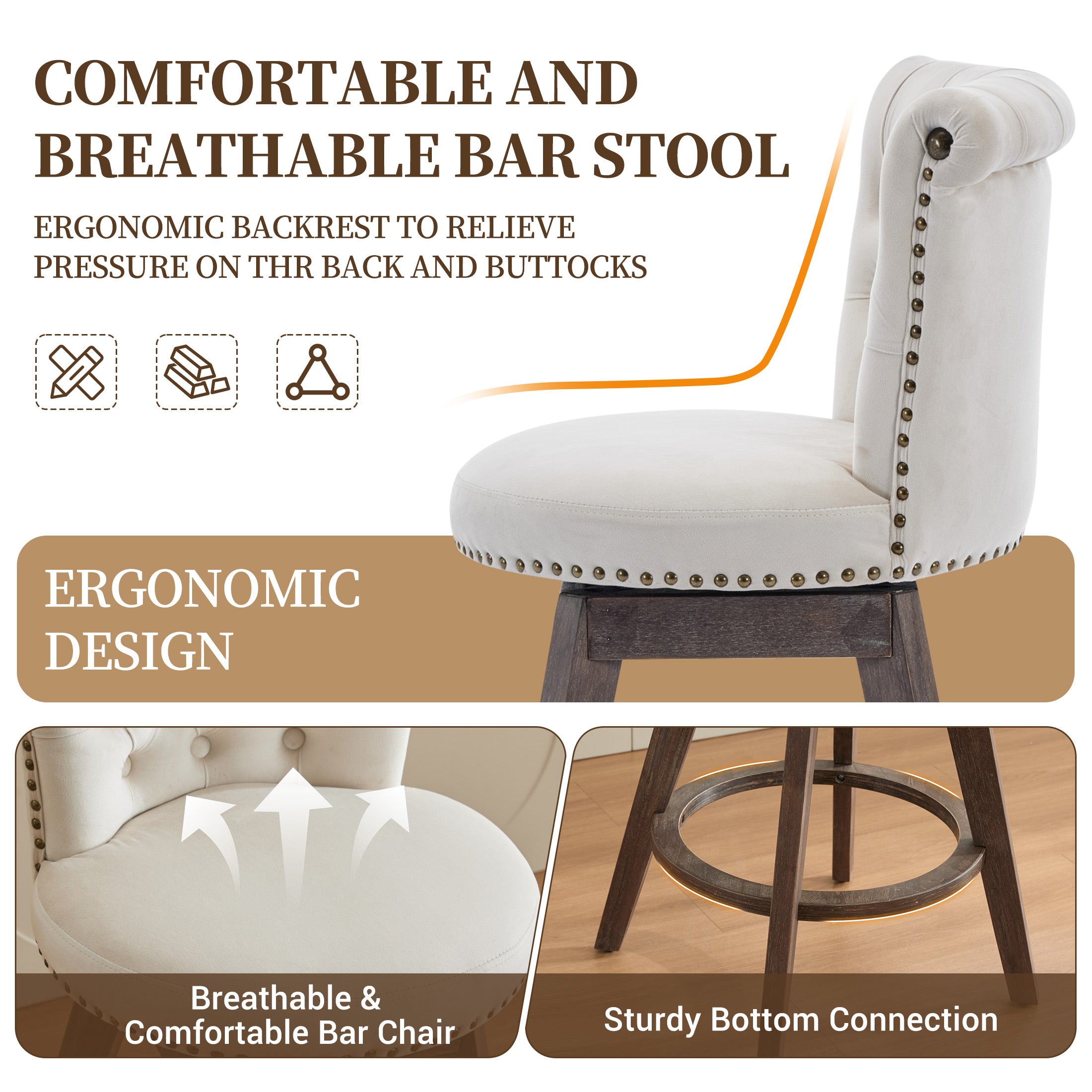 PAPROOS Counter Height Bar Stools