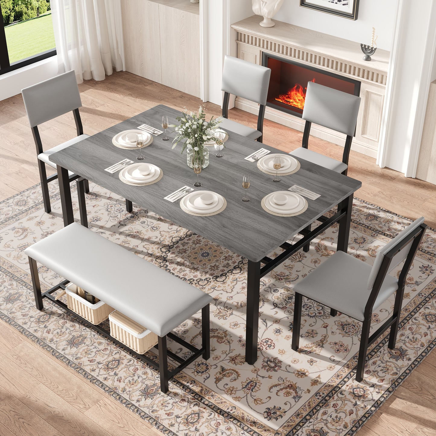PAPROOS Dining Table Set for 6