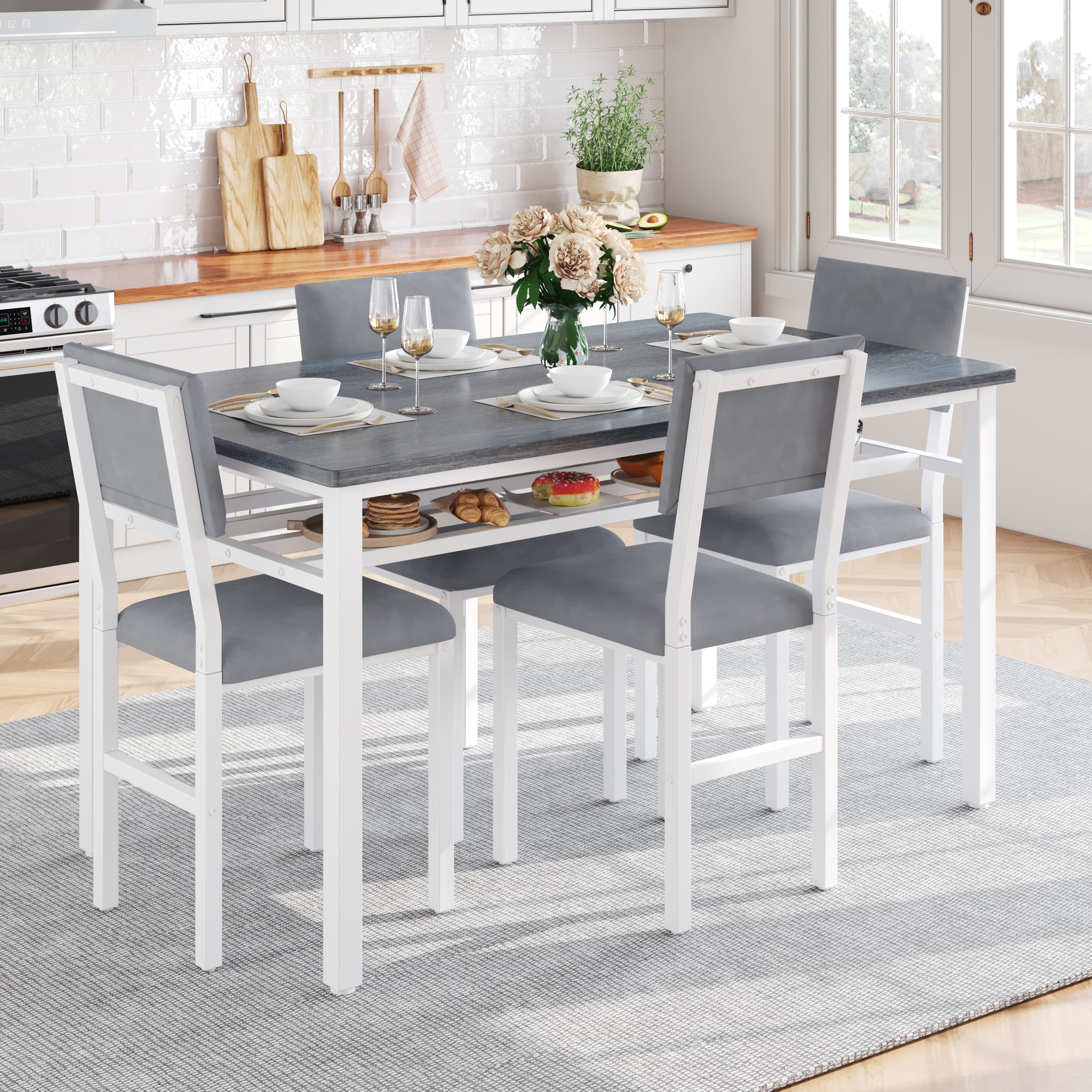 PAPROOS 5 Piece Dining Table Set