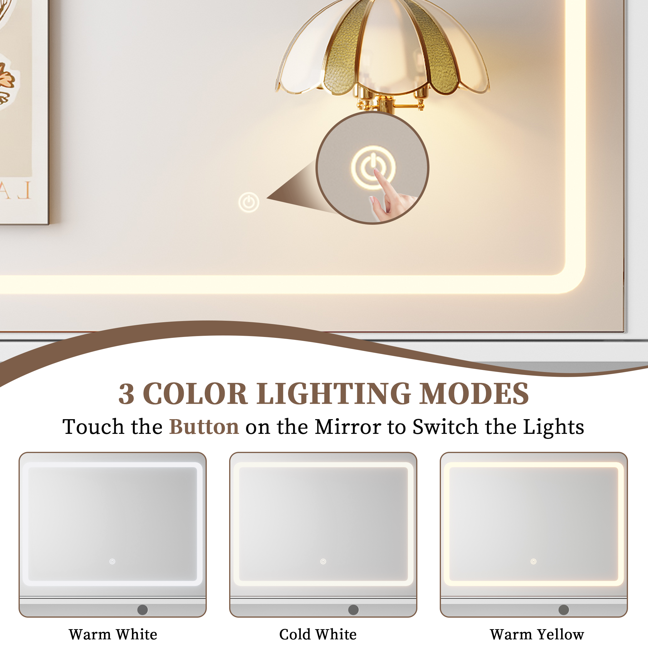 PAPROOS Vanity Set with Mirror and Lights
