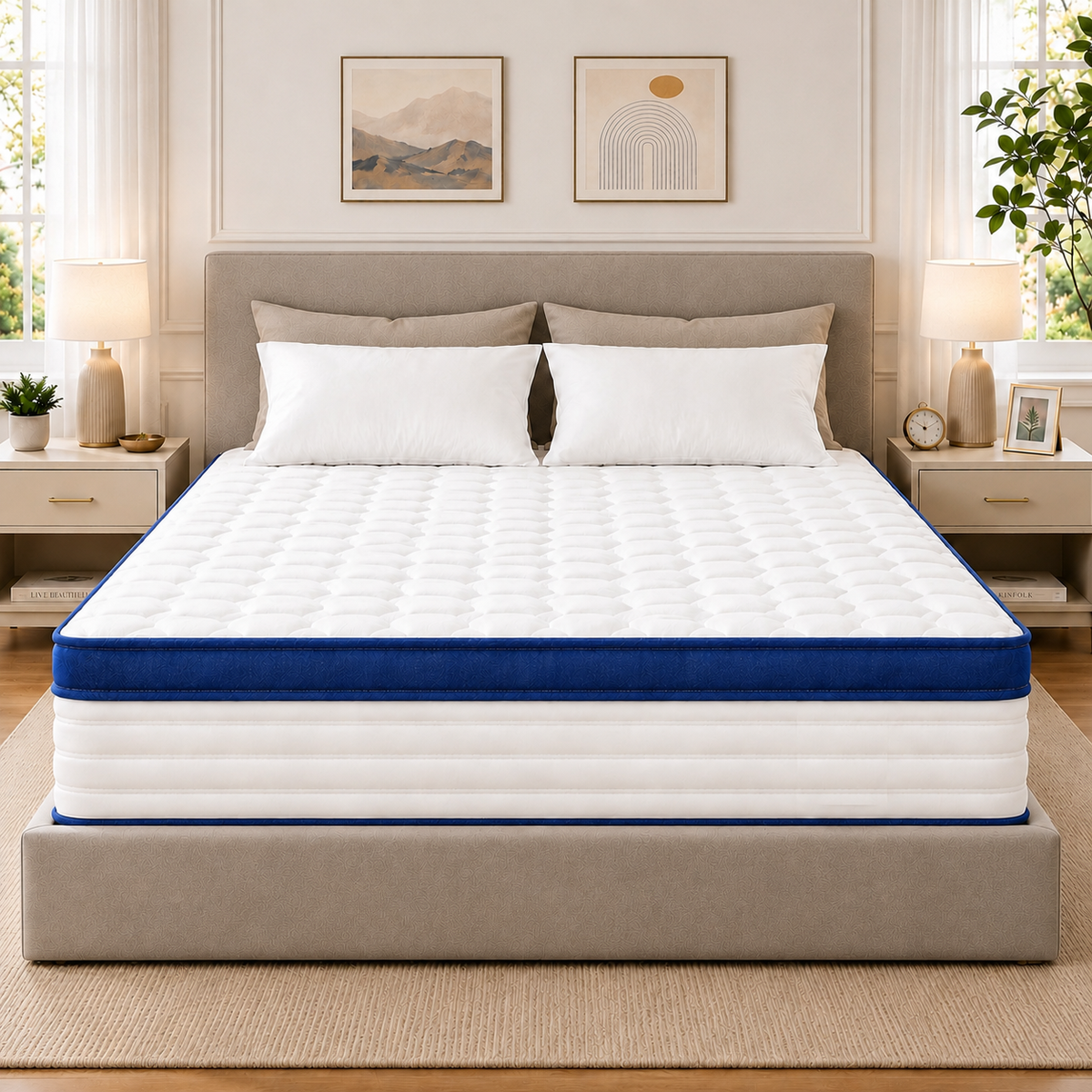 Paproos King Mattress, 12-inch Hybrid Mattress