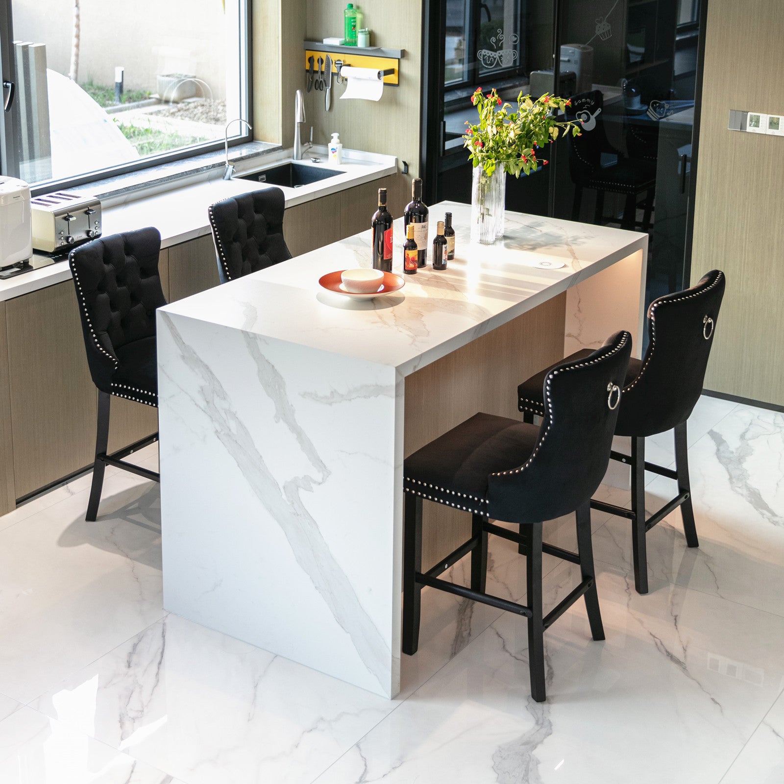 PAPROOS Bar Stools Set of 4