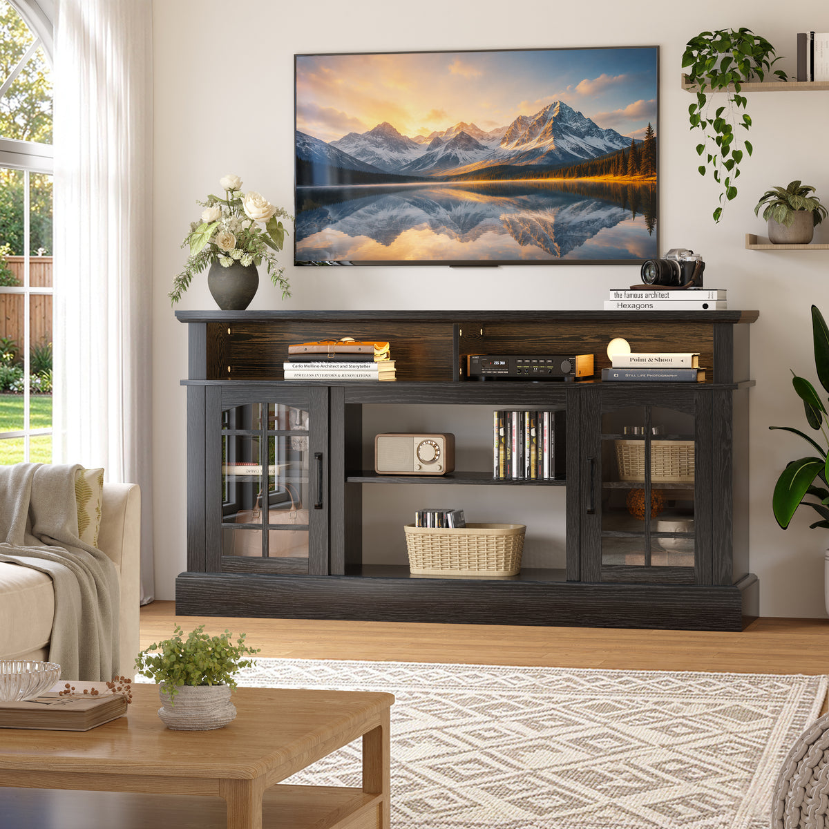 PAPROOS TV Stand with Storage for 65in TVs
