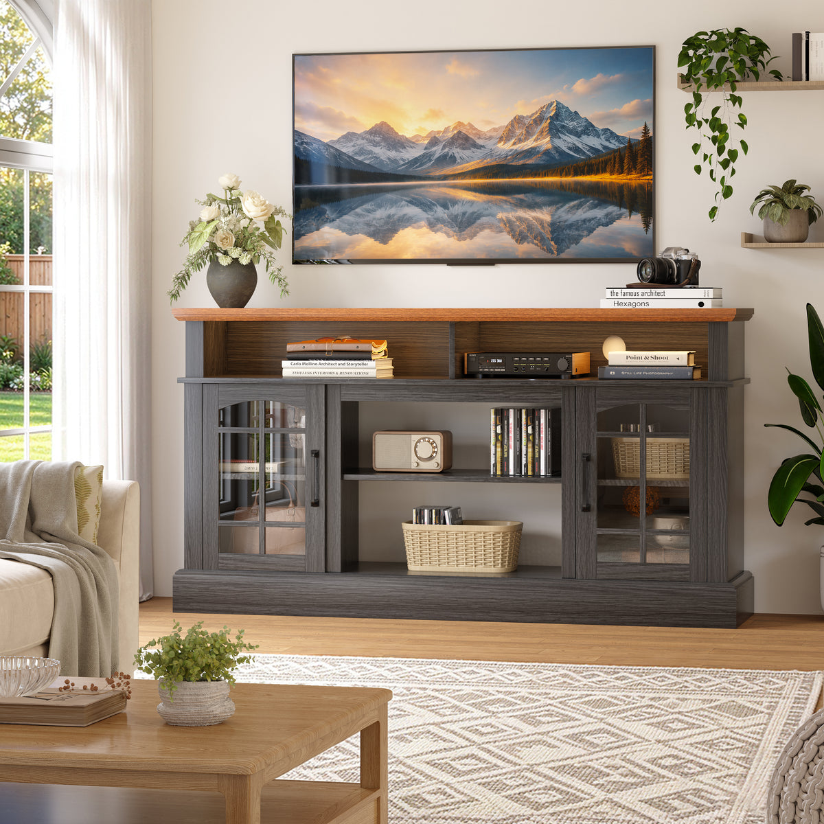 PAPROOS TV Stand with Storage for 65in TVs