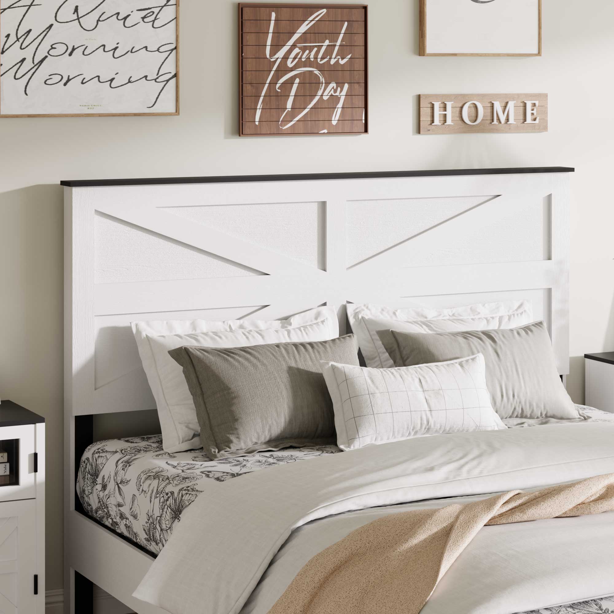 PAPROOS Bed Frame with Headboard