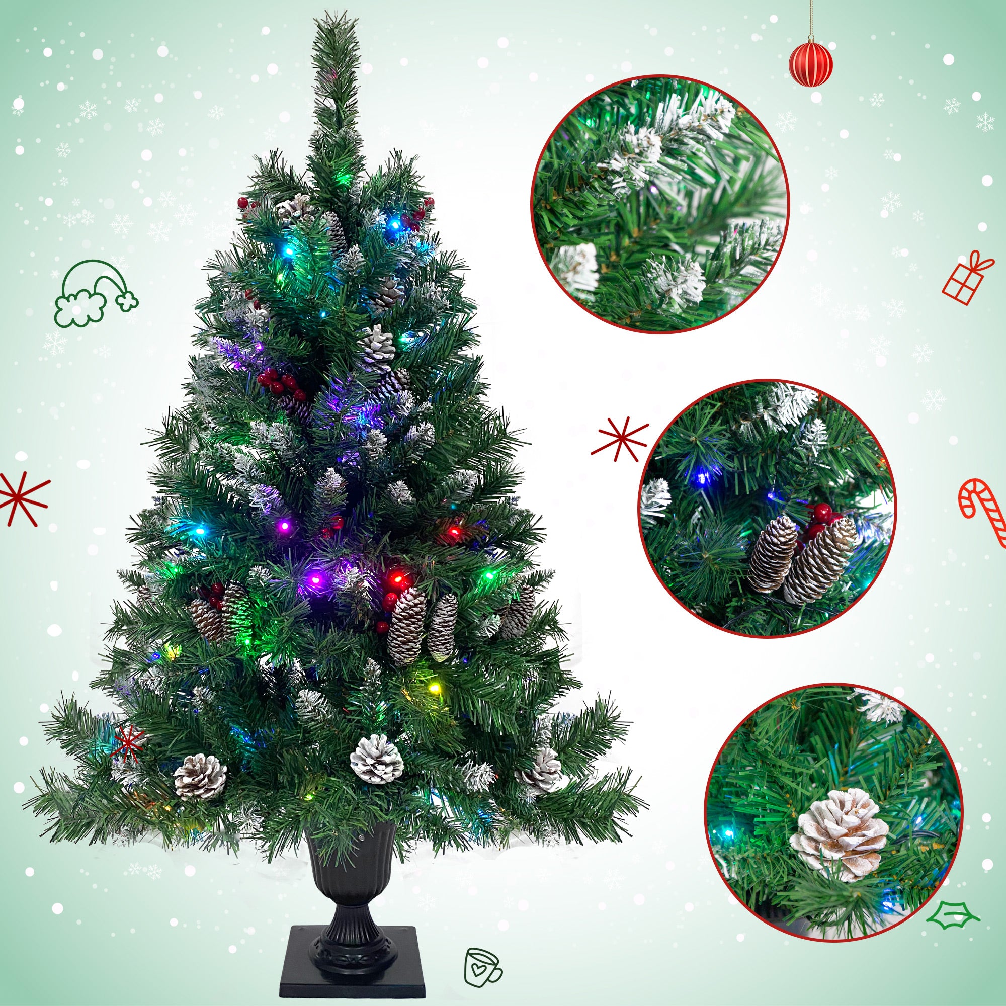 Paproos Christmas Decorations 4-Piece Set