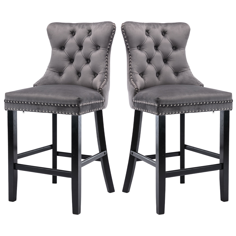 PAPROOS Upholstered Bar Stools Set of 2