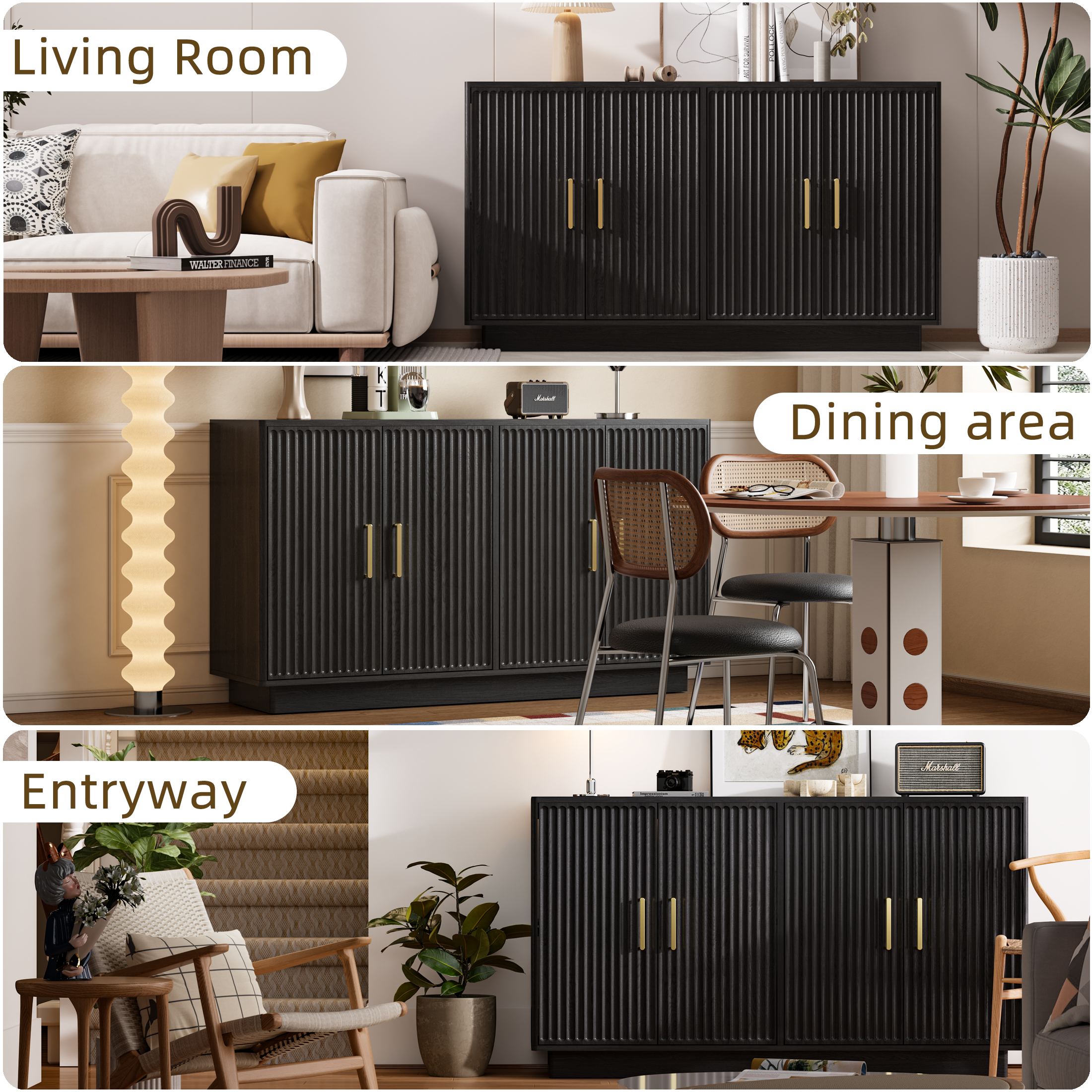 Tufted Sideboard Buffet Cabinet