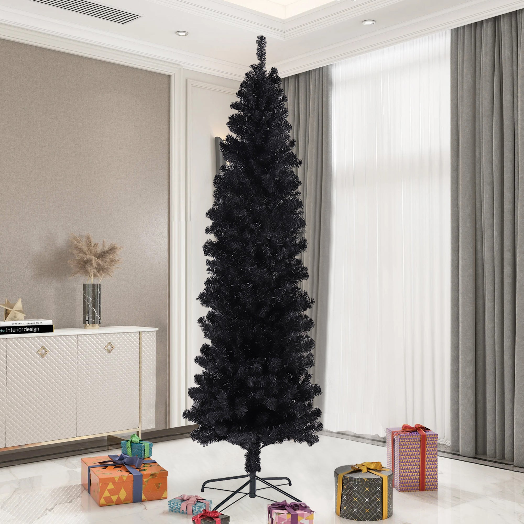 PAPROOS 7.5FT Pencil Christmas Tree