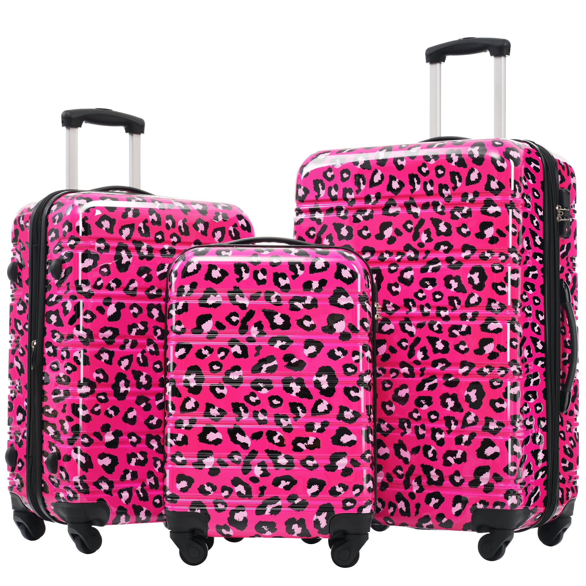 PAPROOS 3-Piece Luggage Set (20"/24"/28"), Hardshell Lightweight Suitcase with TSA-Lock and Spinner Wheels, Expandable Travel Luggage for School, Travel