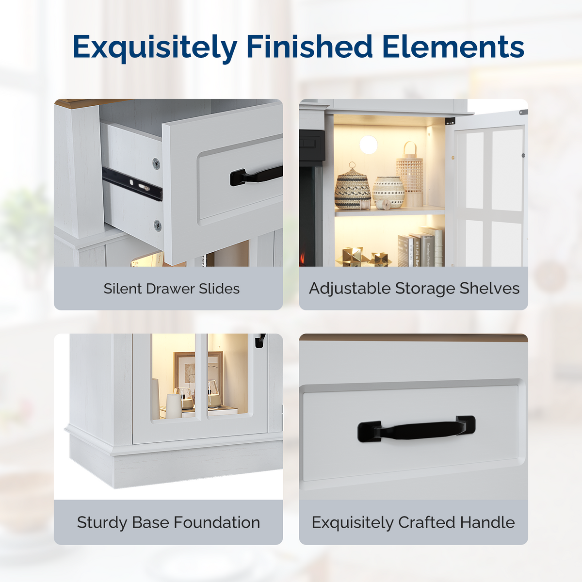 PAPROOS 58" Fireplace TV Stand