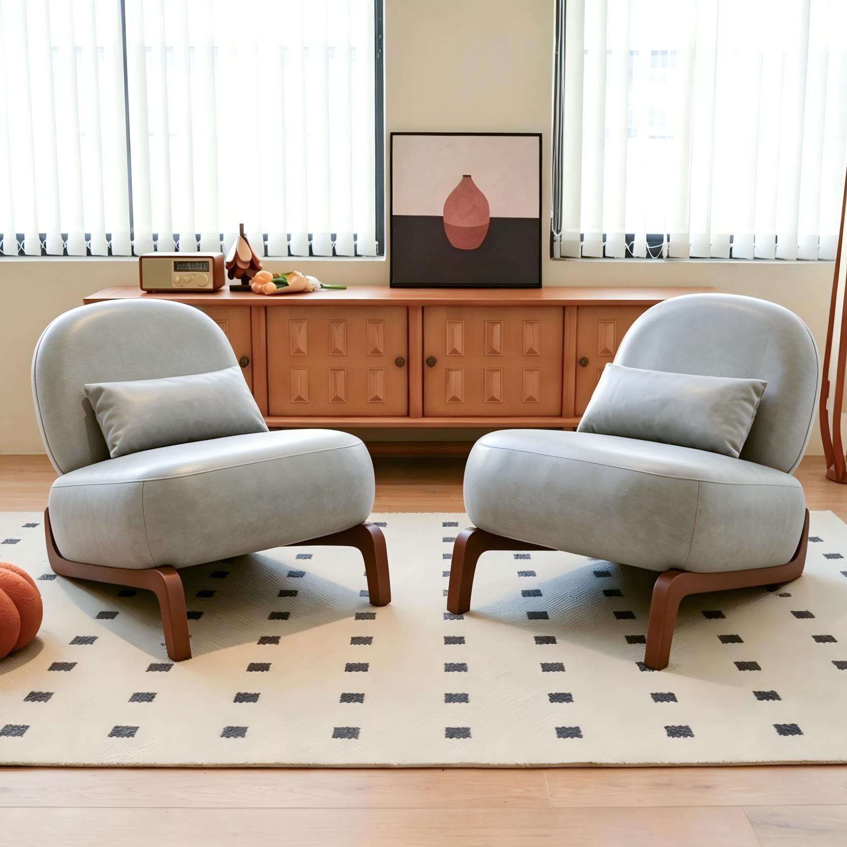 PAPROOS Accent Chairs, Upholstered Armless Reading Chairs