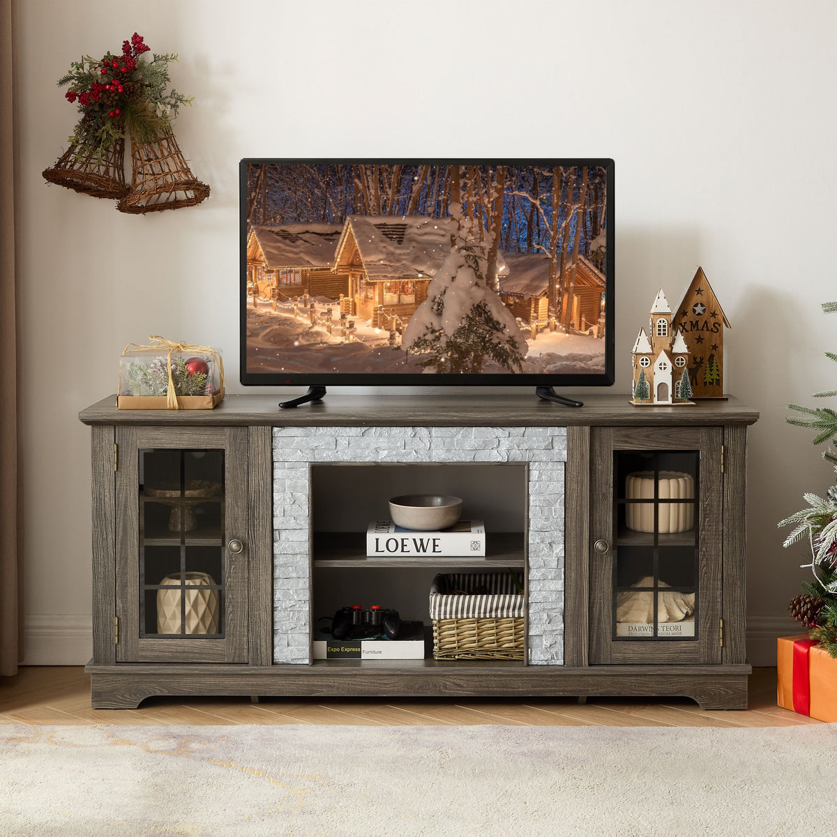 PAPROOS TV Stand for 65 Inch TV