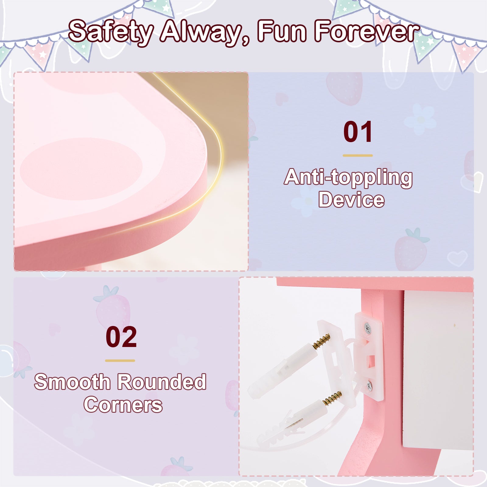 PAPROOS Kids Vanity Set with Mirror