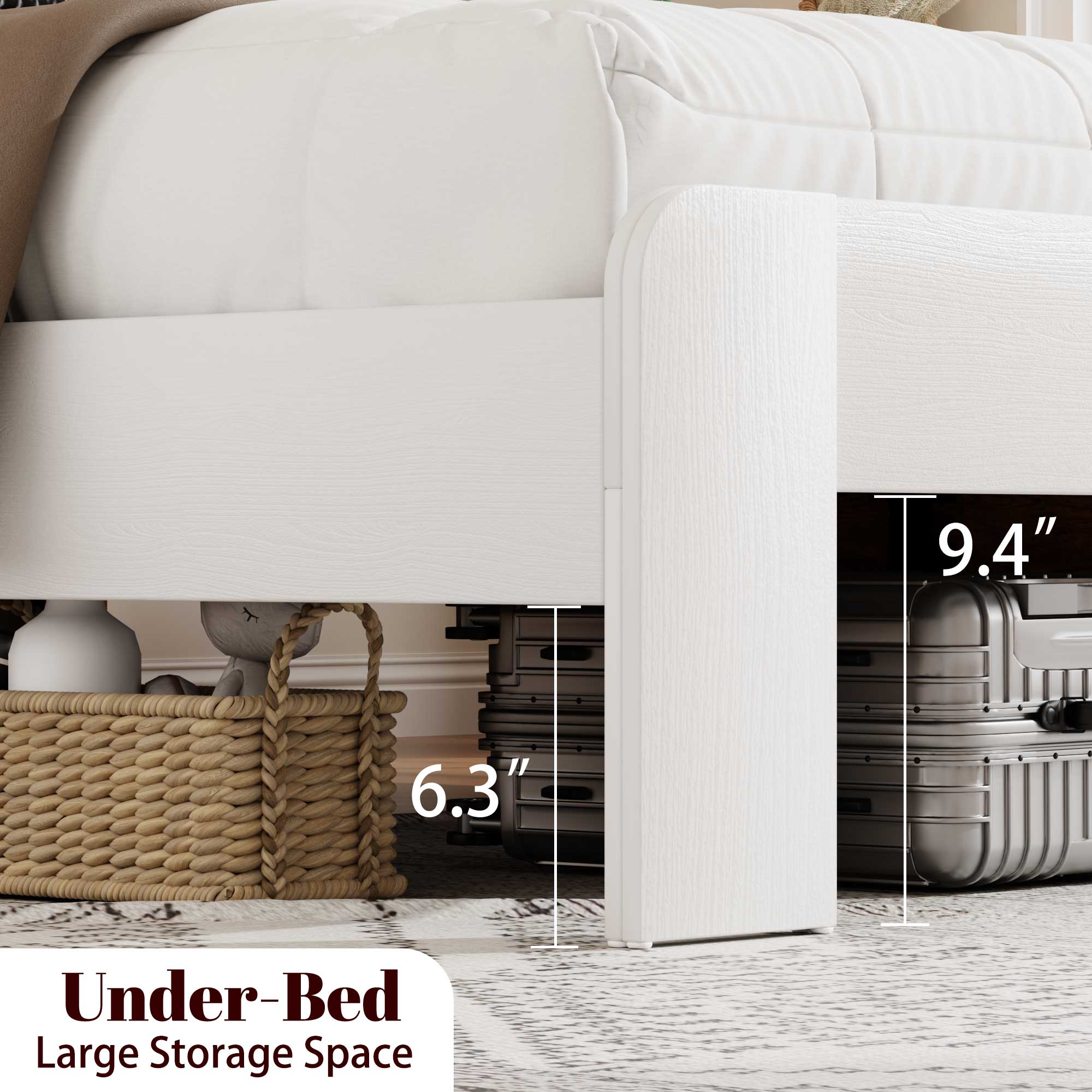 PAPROOS Bed Frame with Headboard
