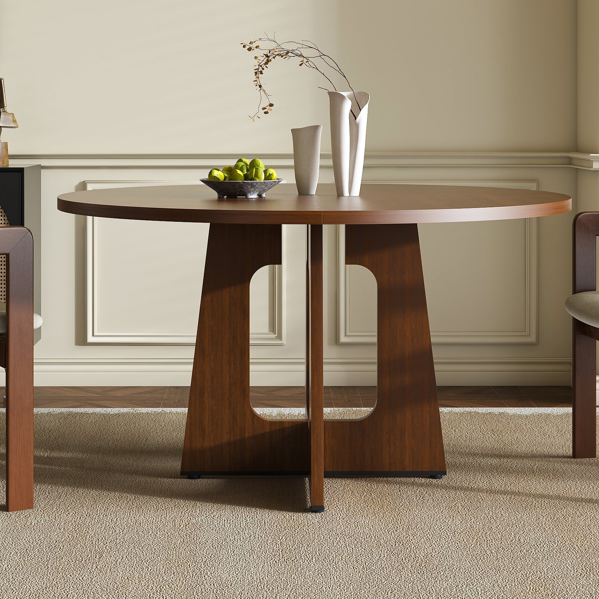 PAPROOS 47'' Round Dining Table for 4