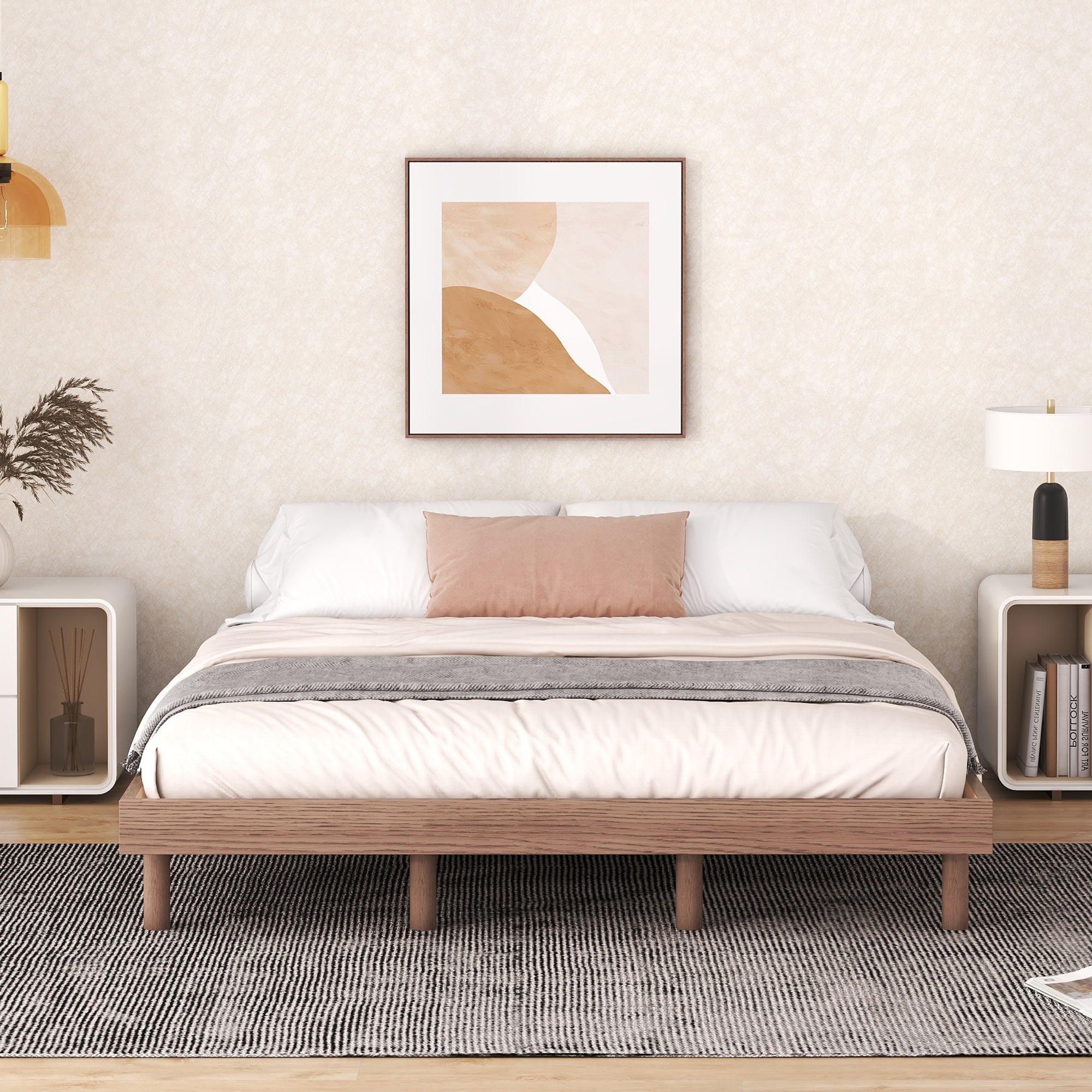 PAPROOS Wood Platform Bed Frame